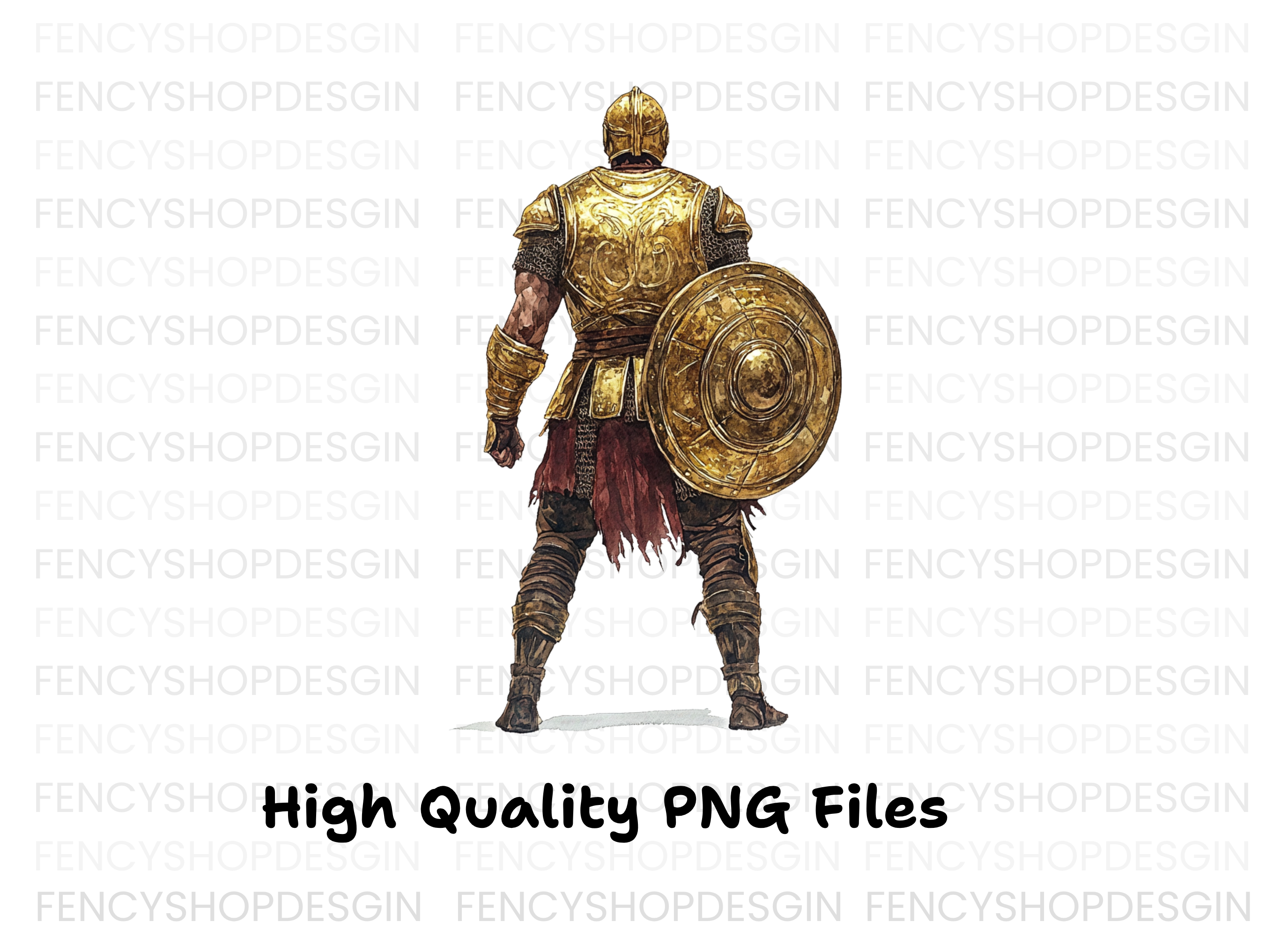 Golden Armored Knight Clipart Bundle