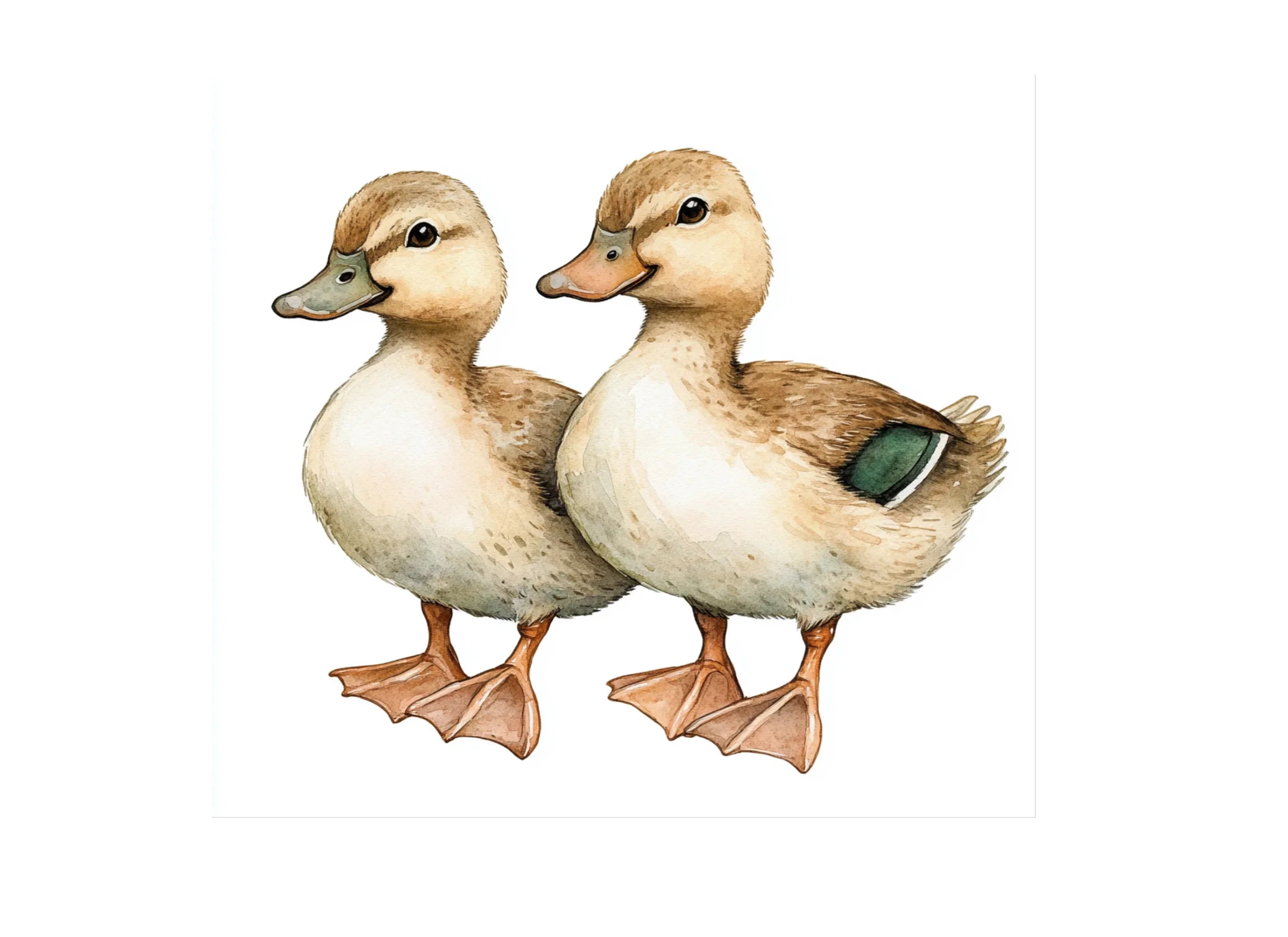 Cute Duckling Pair Clipart Bundle