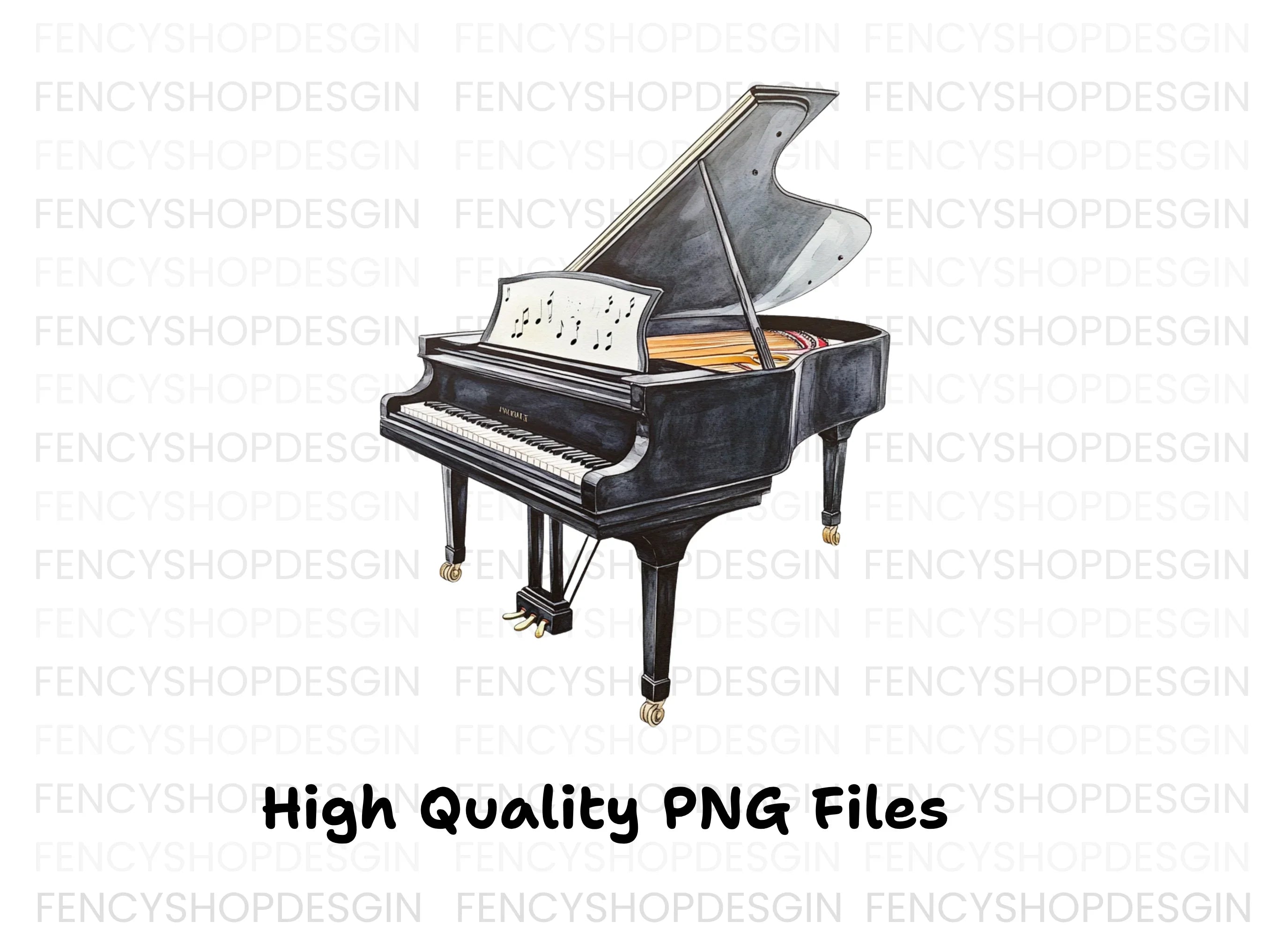Elegant Grand Piano Clipart Bundle