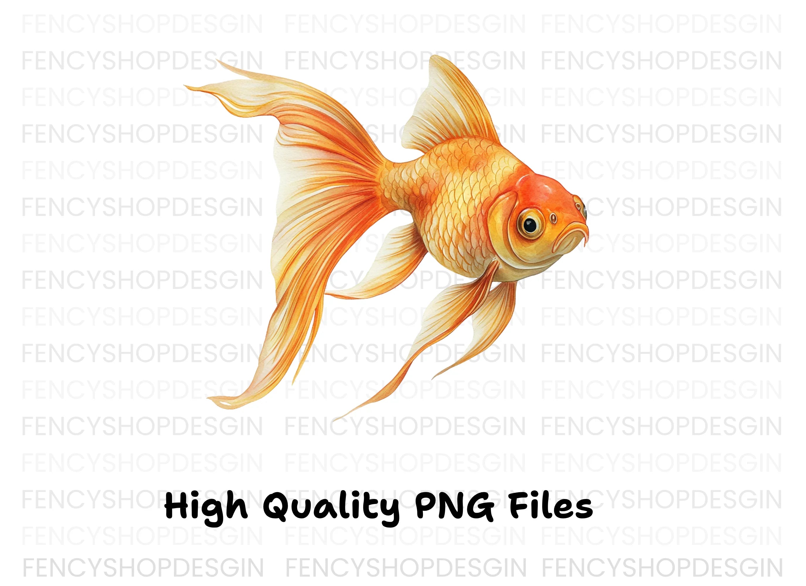 Elegant Goldfish Clipart Bundle