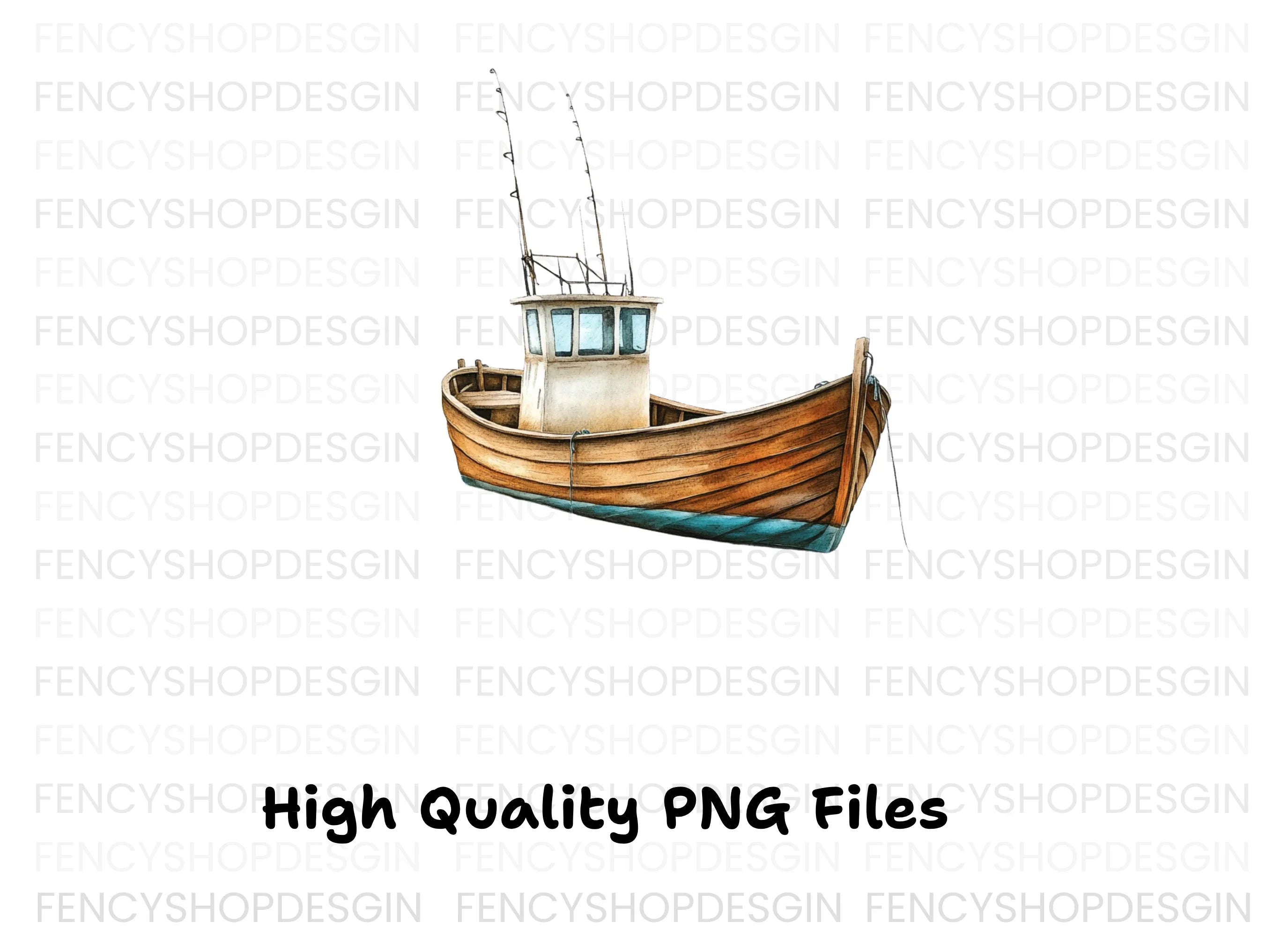 Fishing Boat Clipart Bundle
