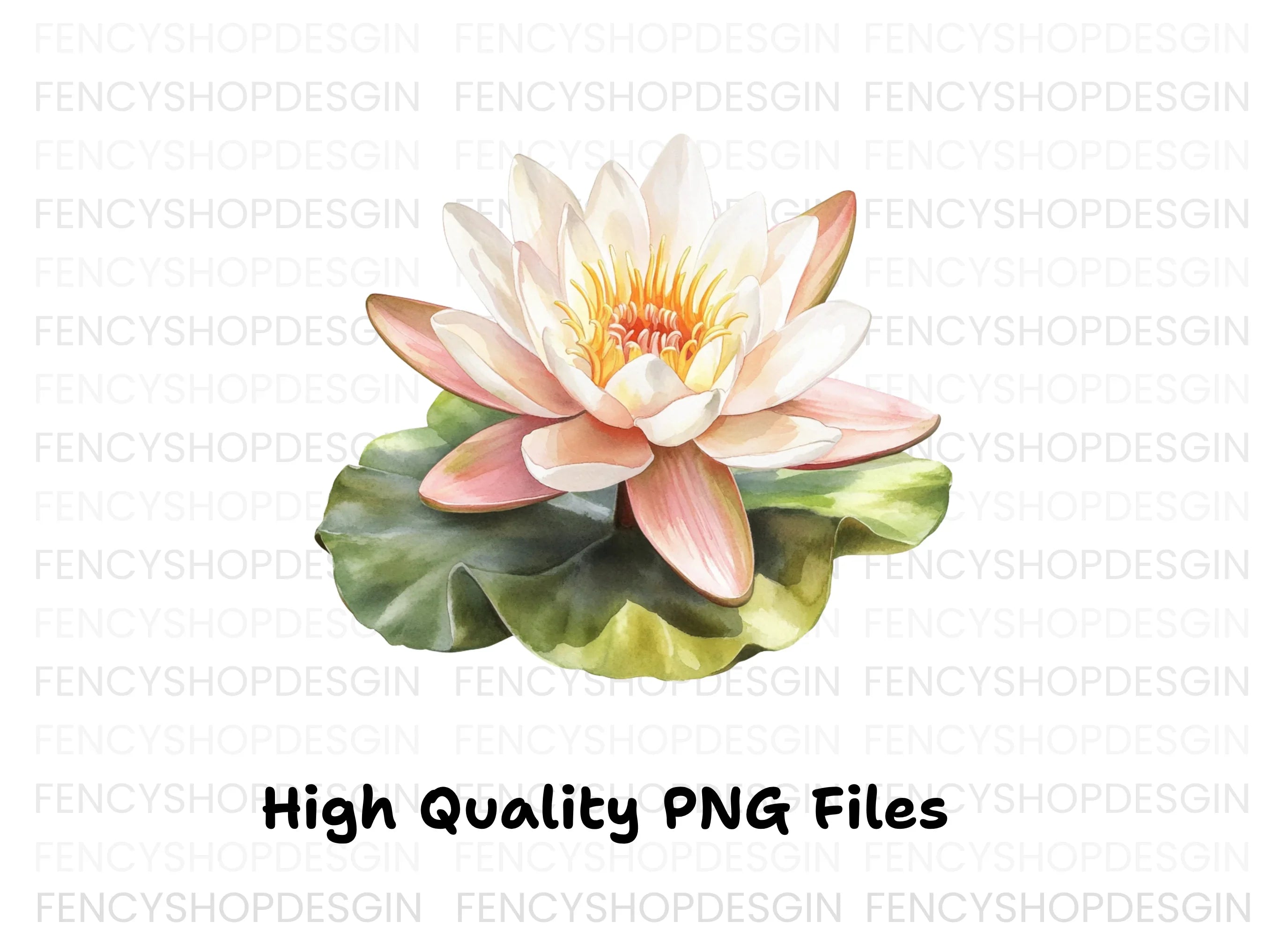 Beautiful Water Lily Duo Clipart Bundle