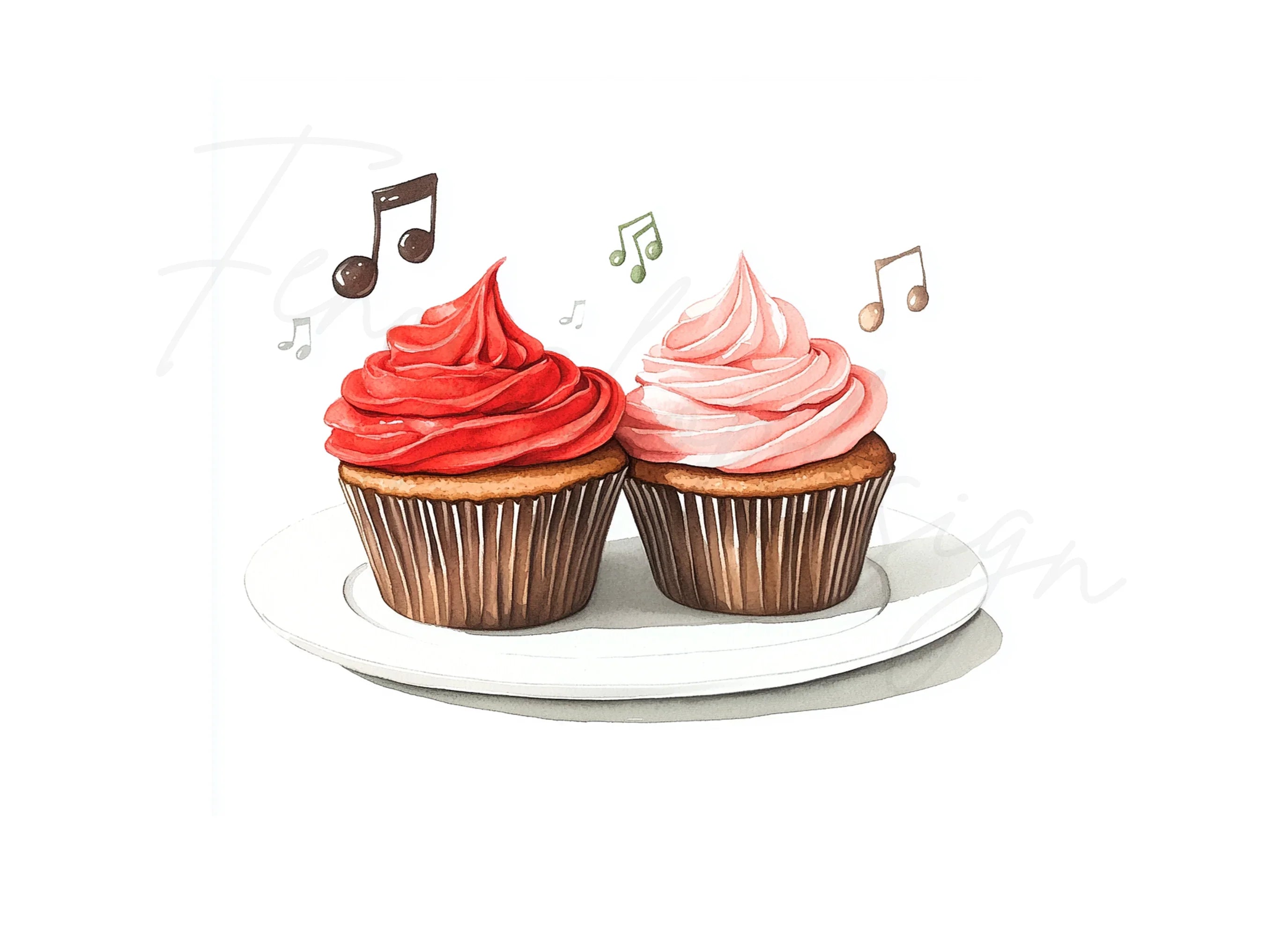 Musical Cupcakes Clipart Bundle