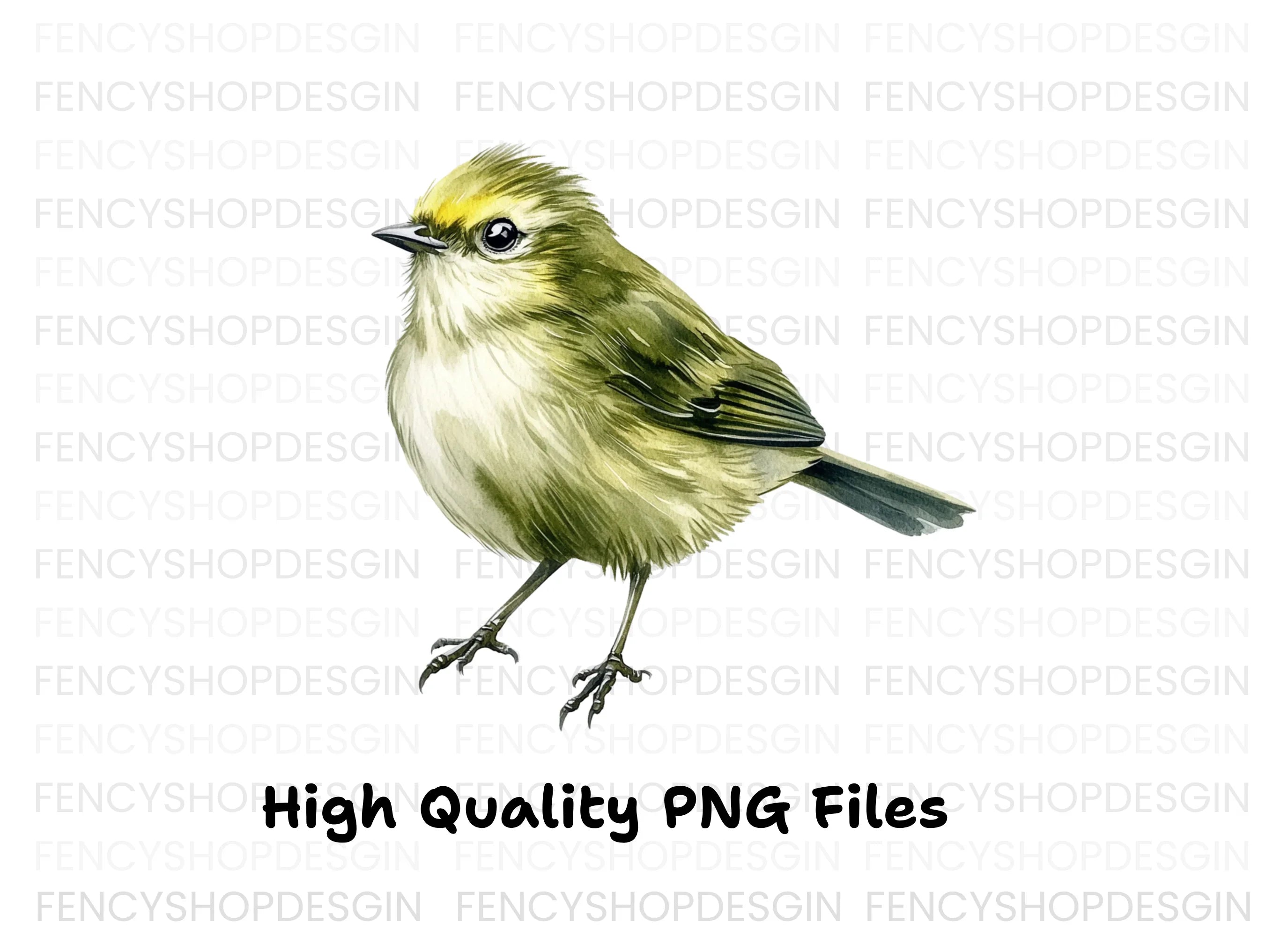 Cute Green Bird Clipart Bundle