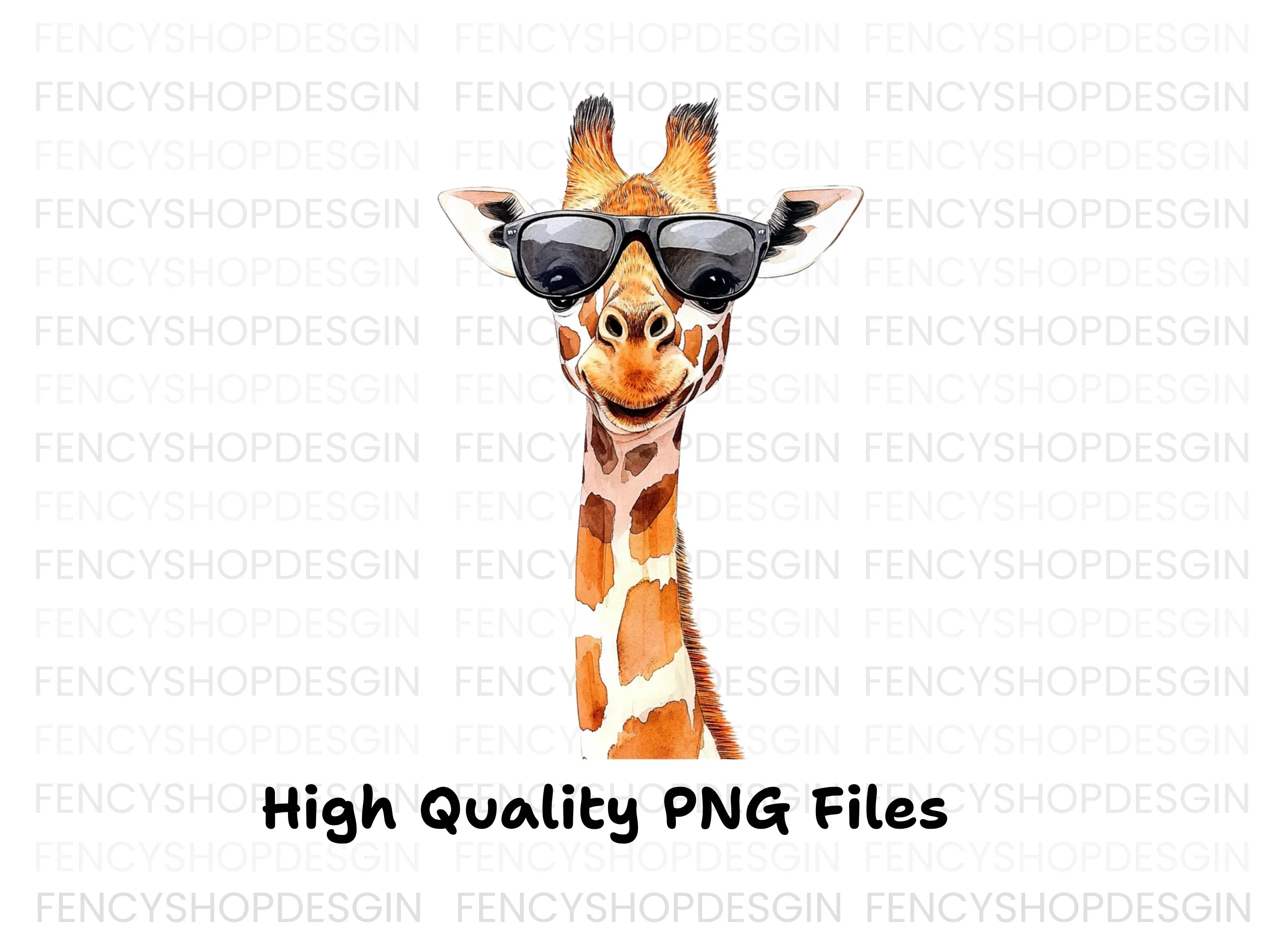 Cool Giraffes with Sunglasses Clipart Bundle