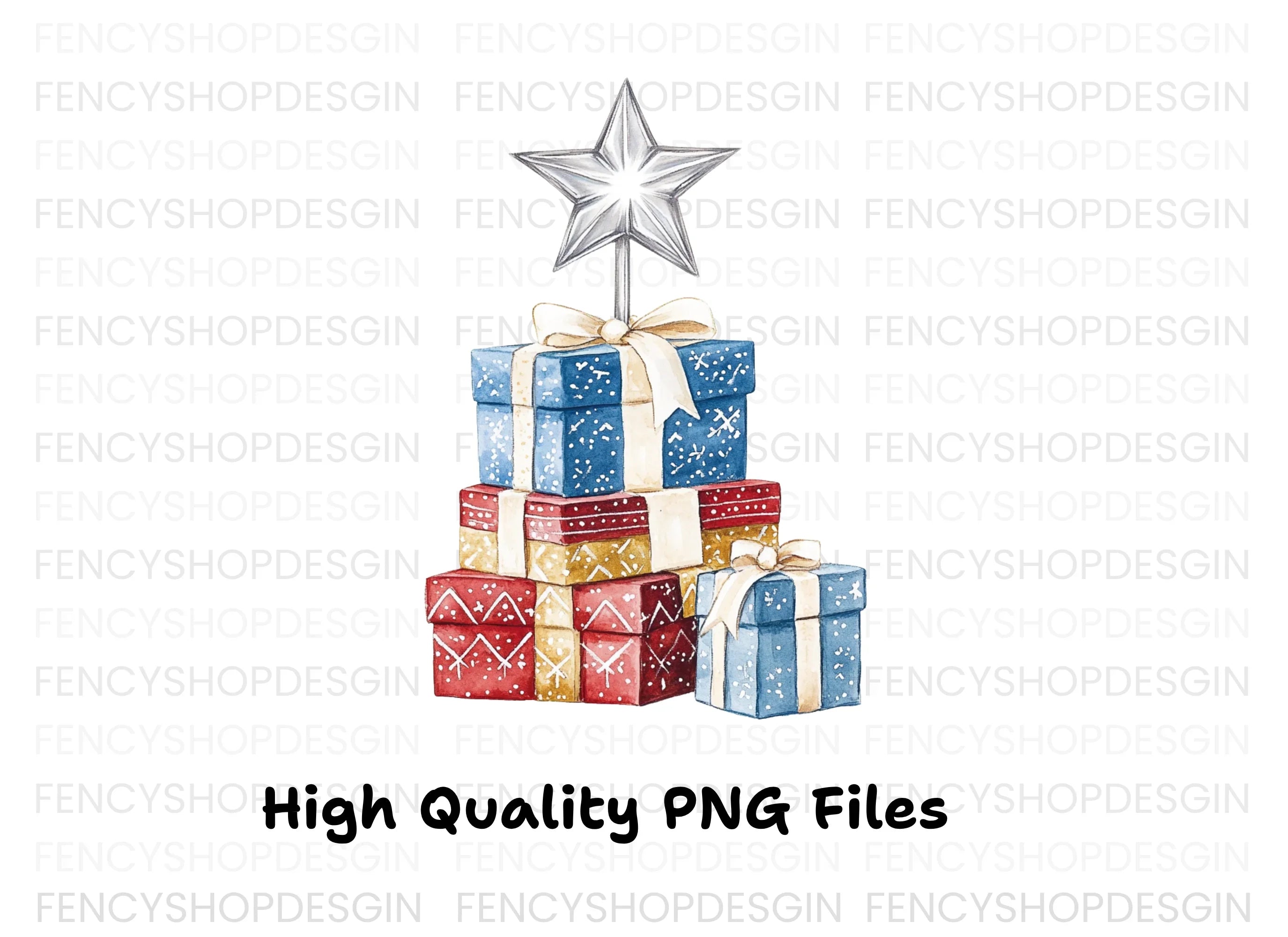 Sleeping Kitten on Christmas Gifts Clipart Bundle