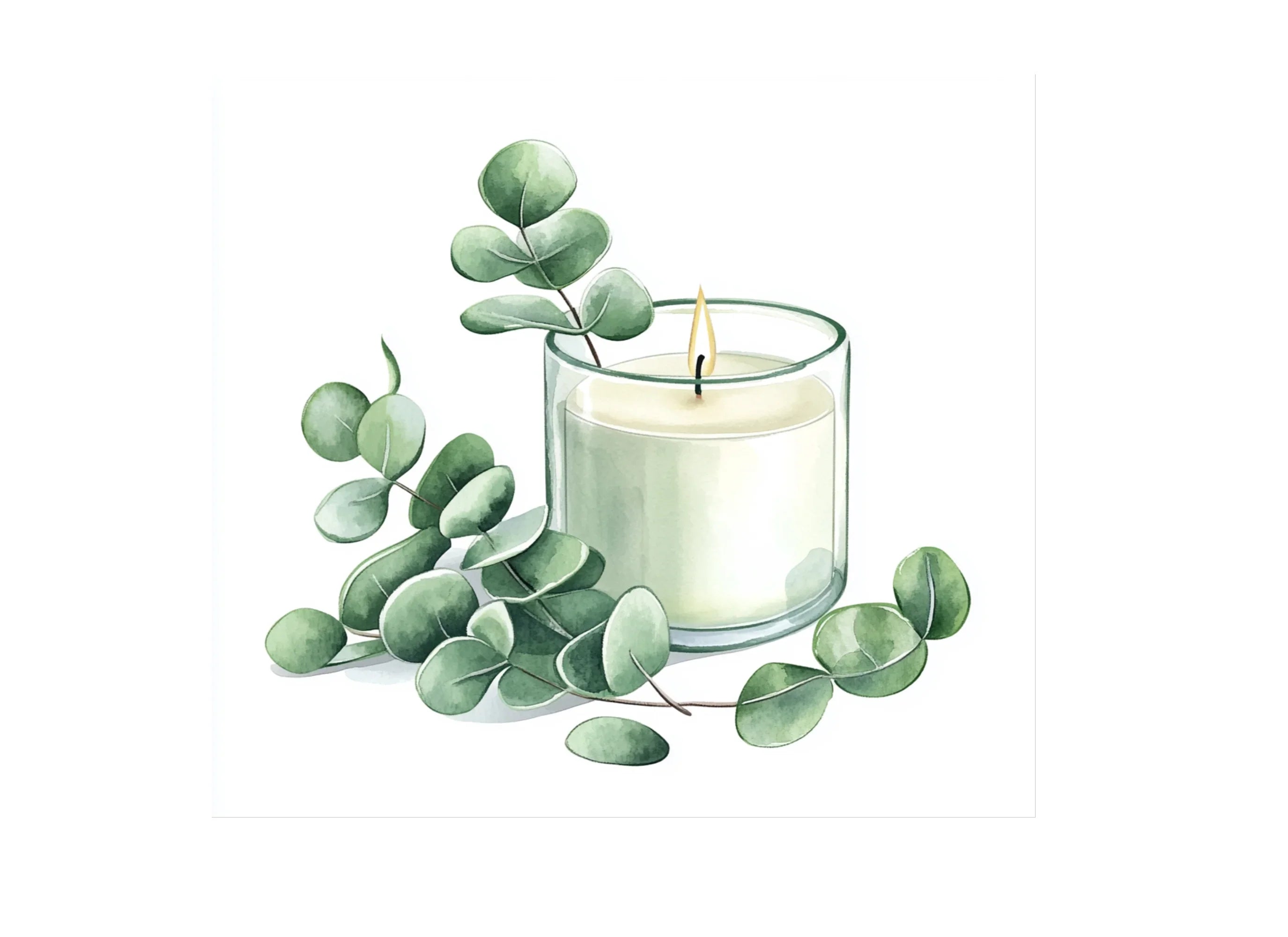 Eucalyptus Candle Clipart Bundle