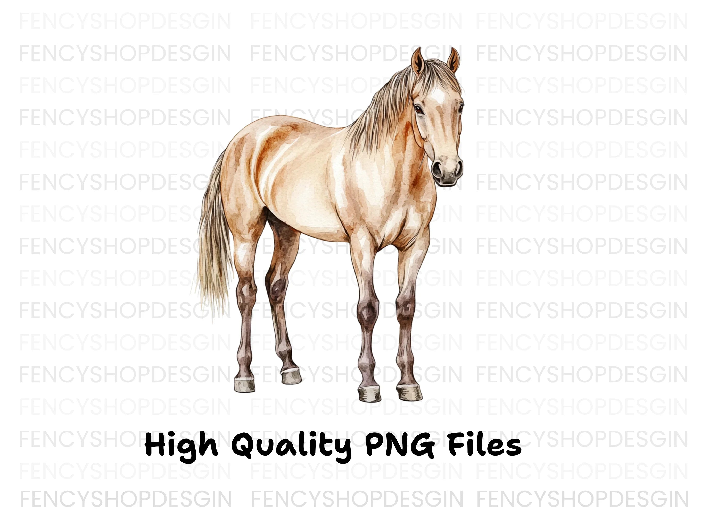 Palomino Horse Clipart Bundle