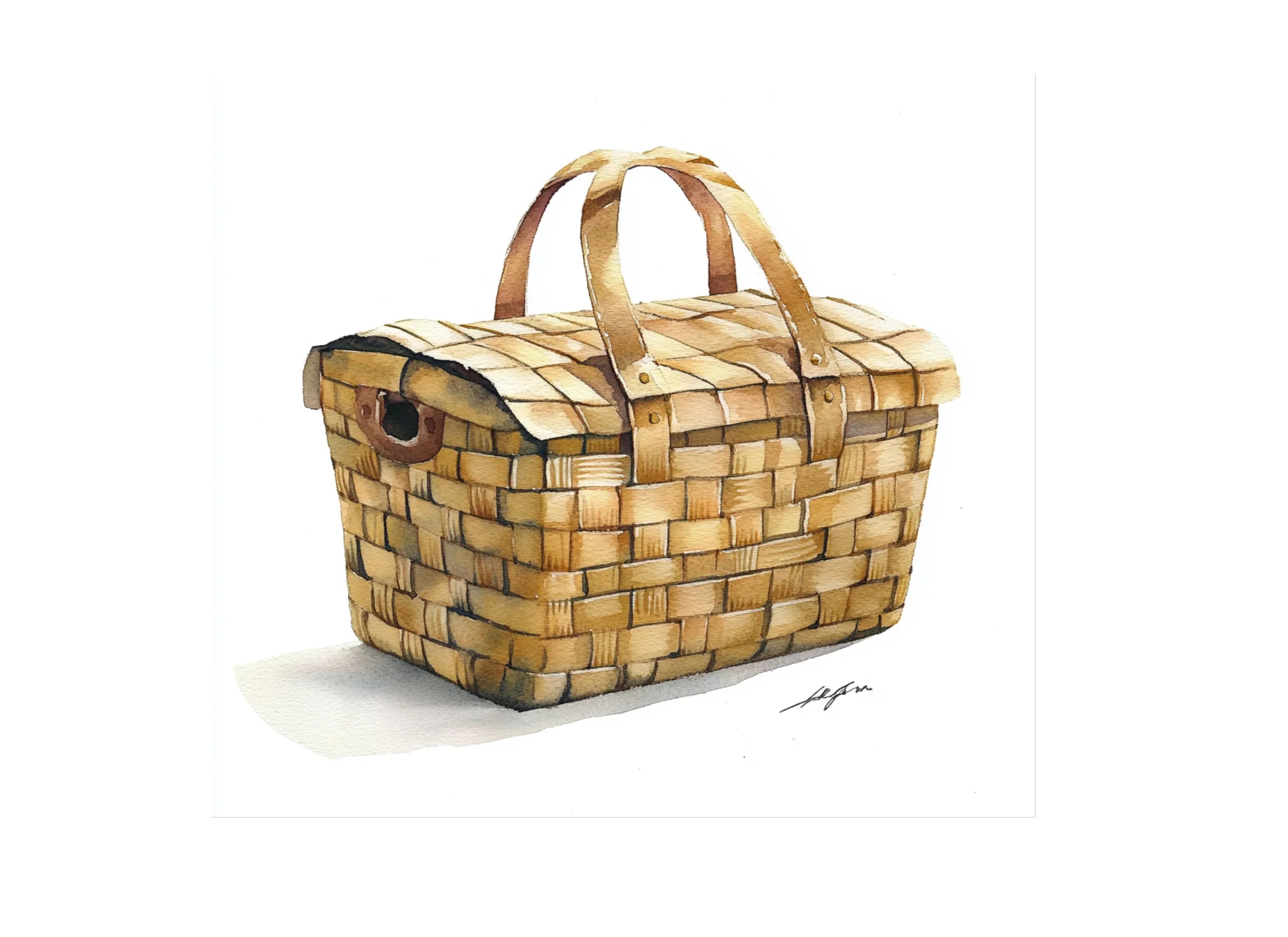 Woven Basket Illustration Clipart Bundle