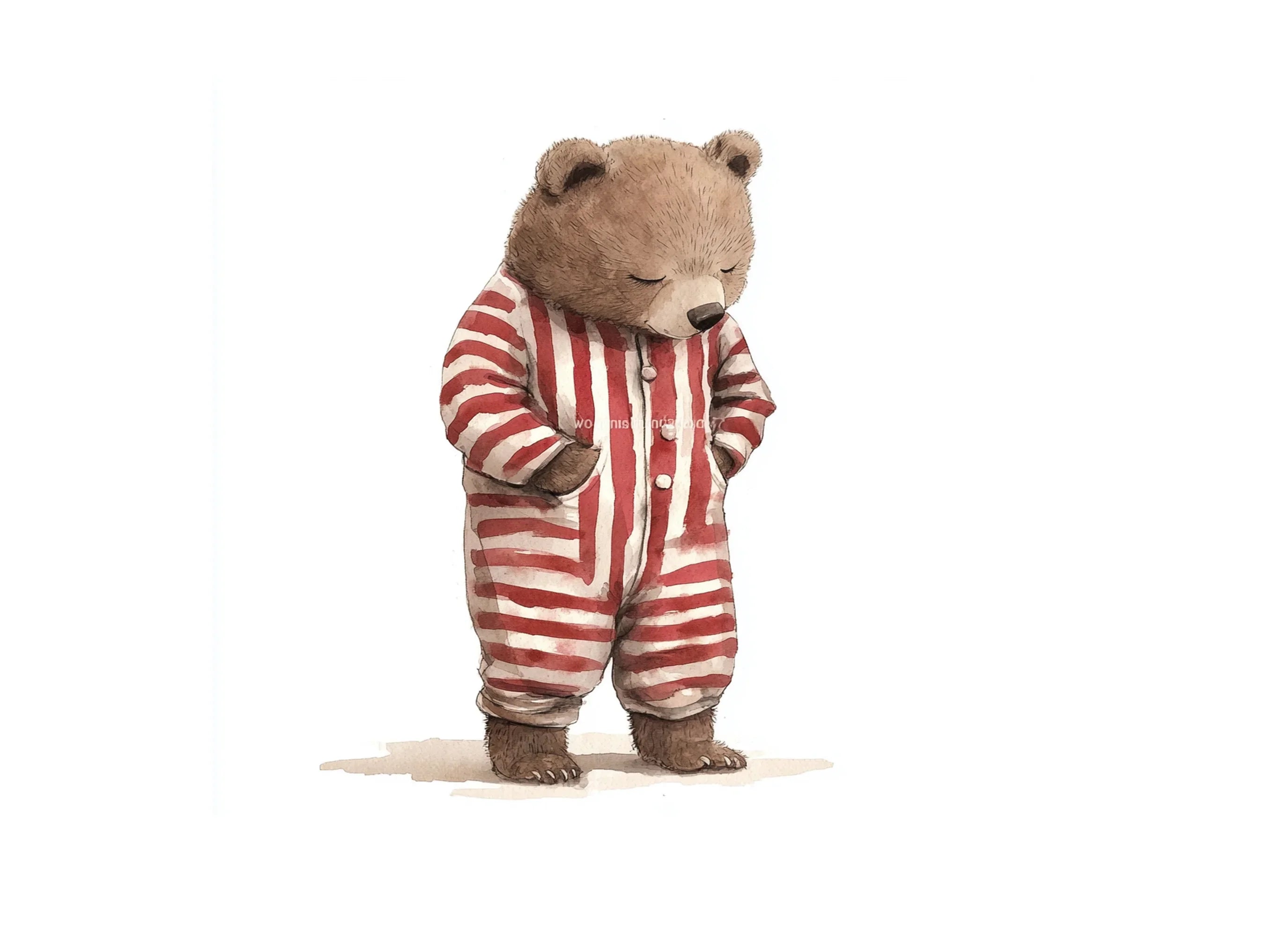 Tired Bear Kids Clipart Bundle