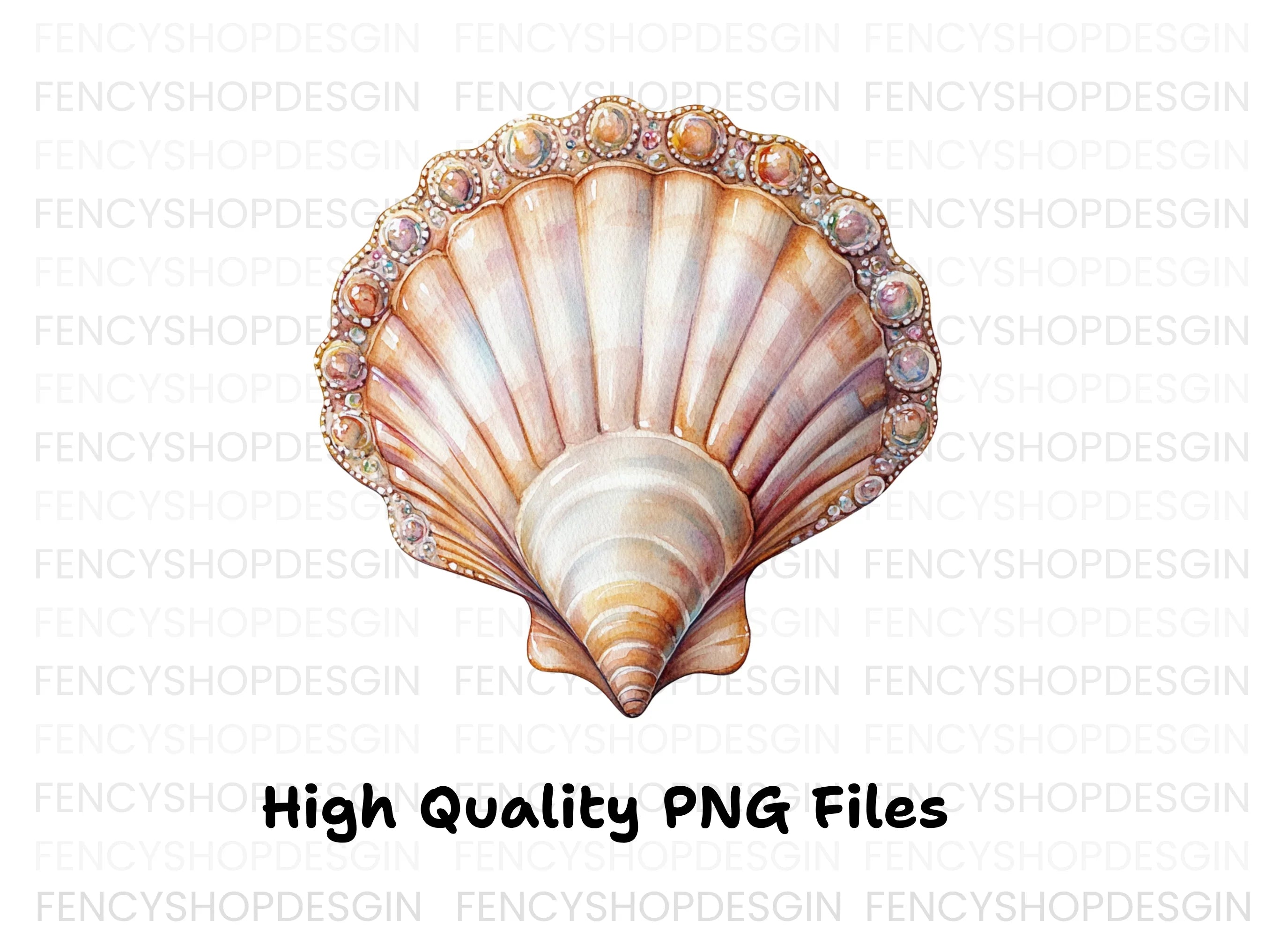 Elegant Seashell Jewels Clipart Bundle