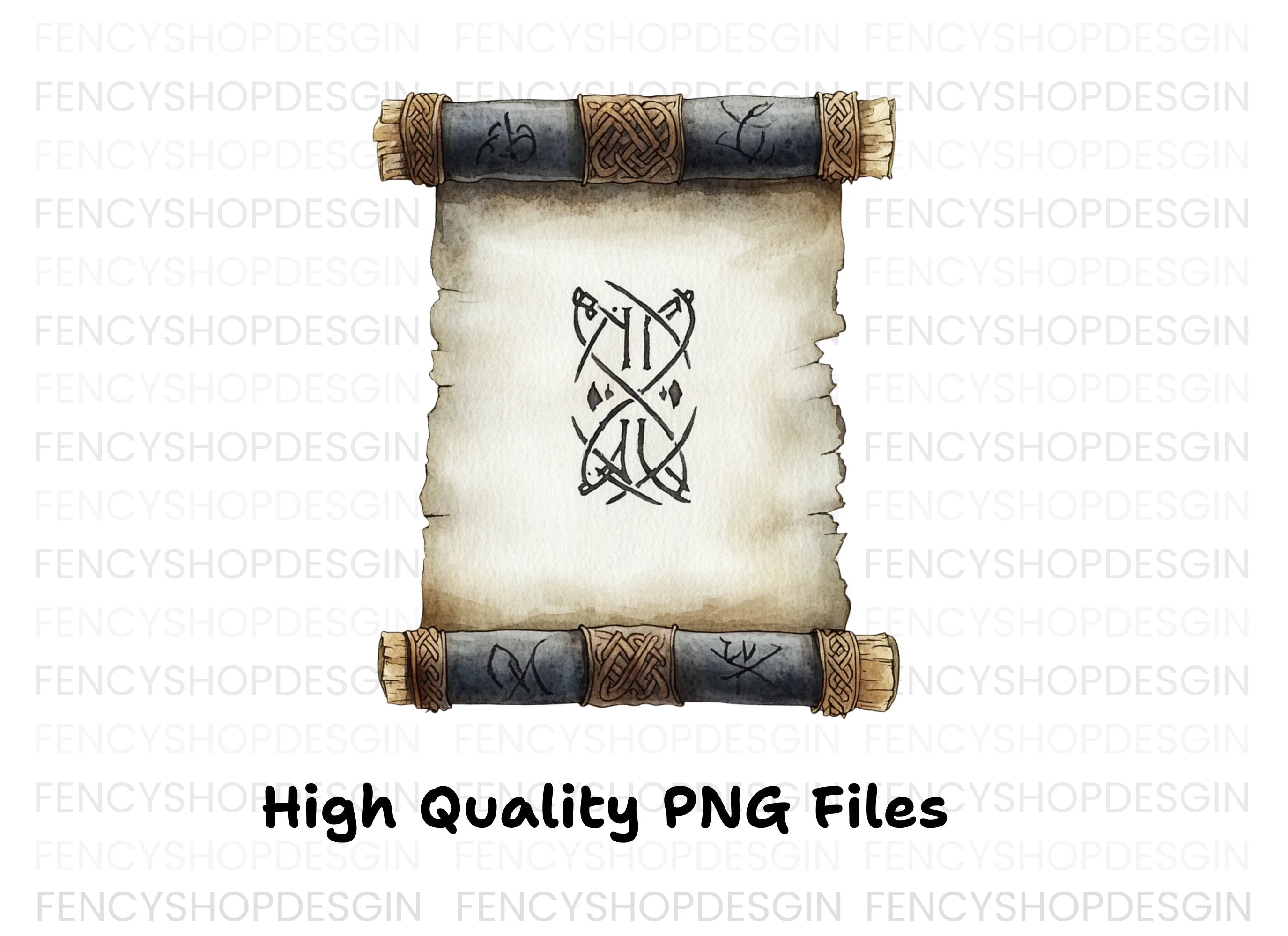 Viking Scroll Runic Symbol Clipart Bundle