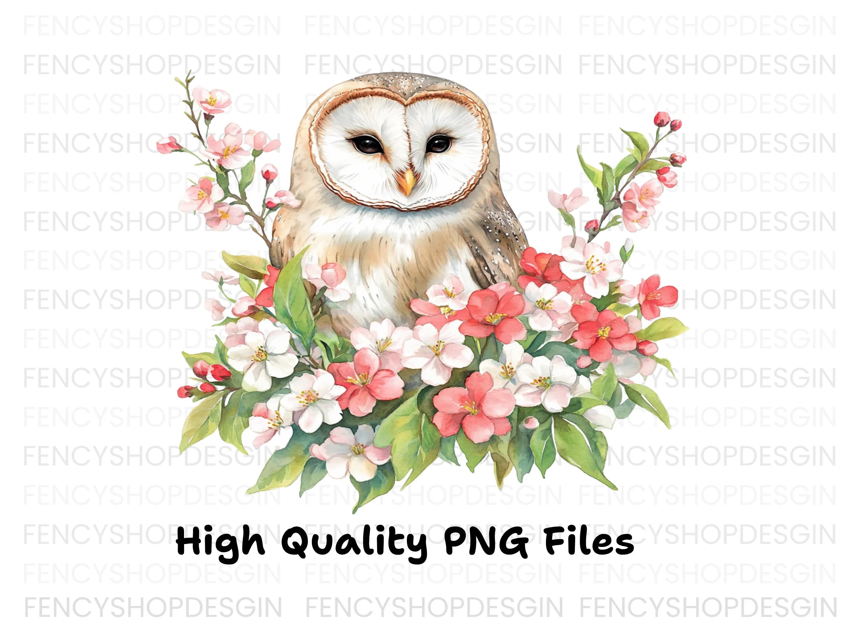 Floral Barn Owl Clipart Bundle