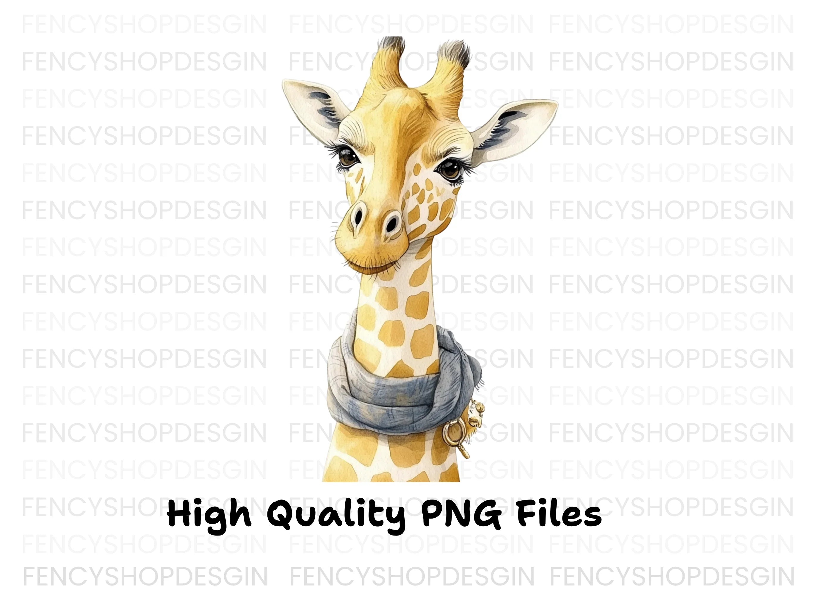 Cute Giraffe with Scarf Clipart Bundle