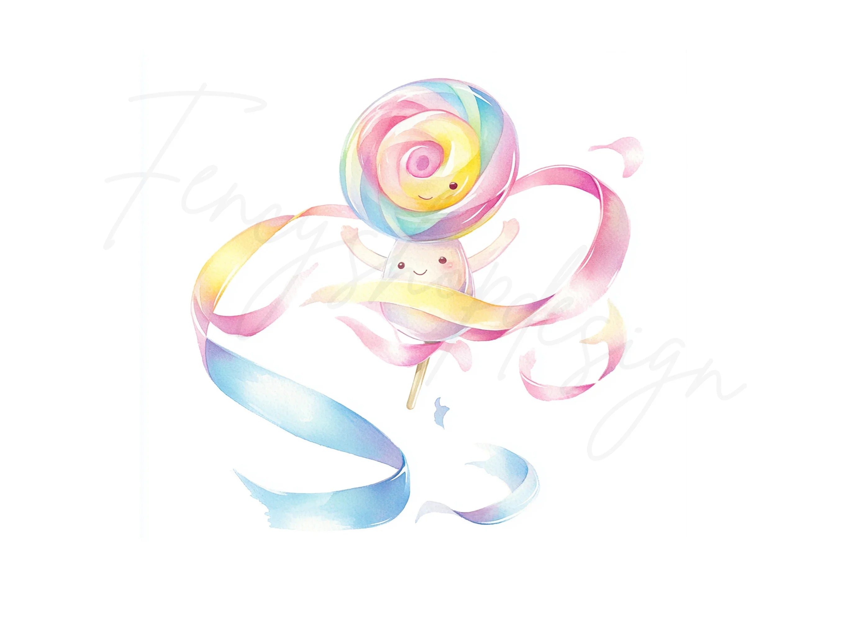 Whimsical Lollipop Characters Clipart Bundle