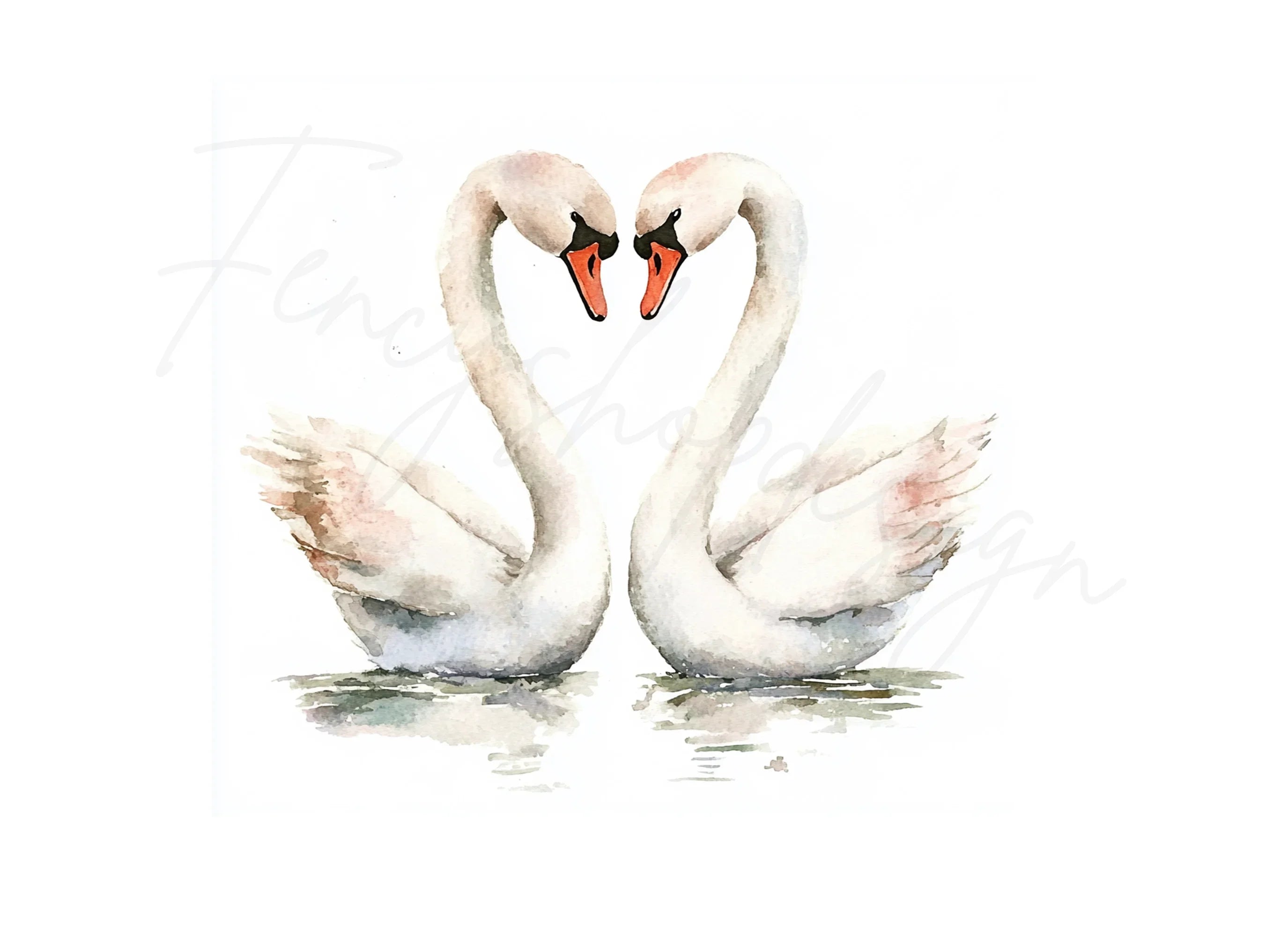 Swan Heart Clipart Bundle