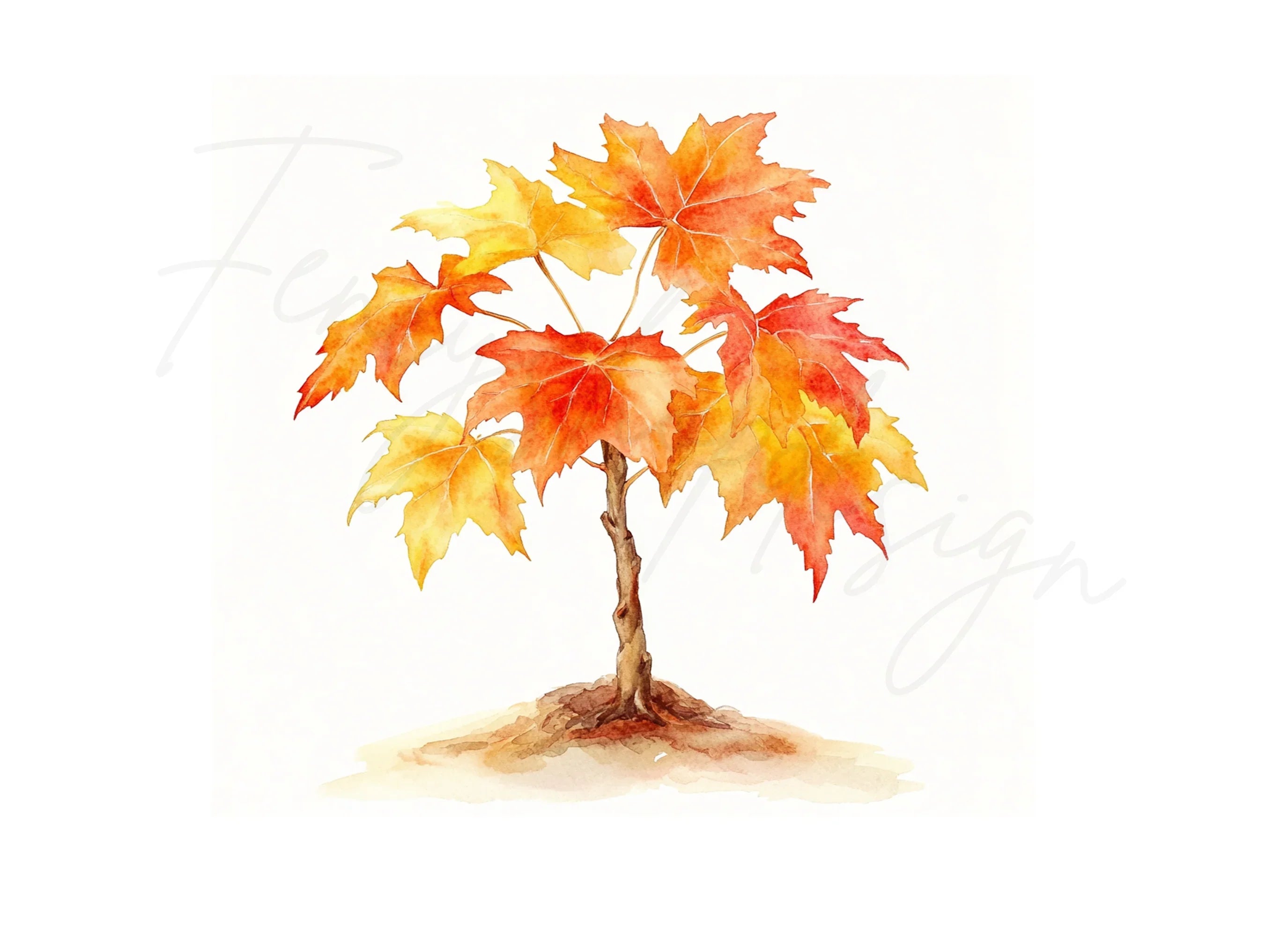 Autumn Maple Tree Clipart Bundle
