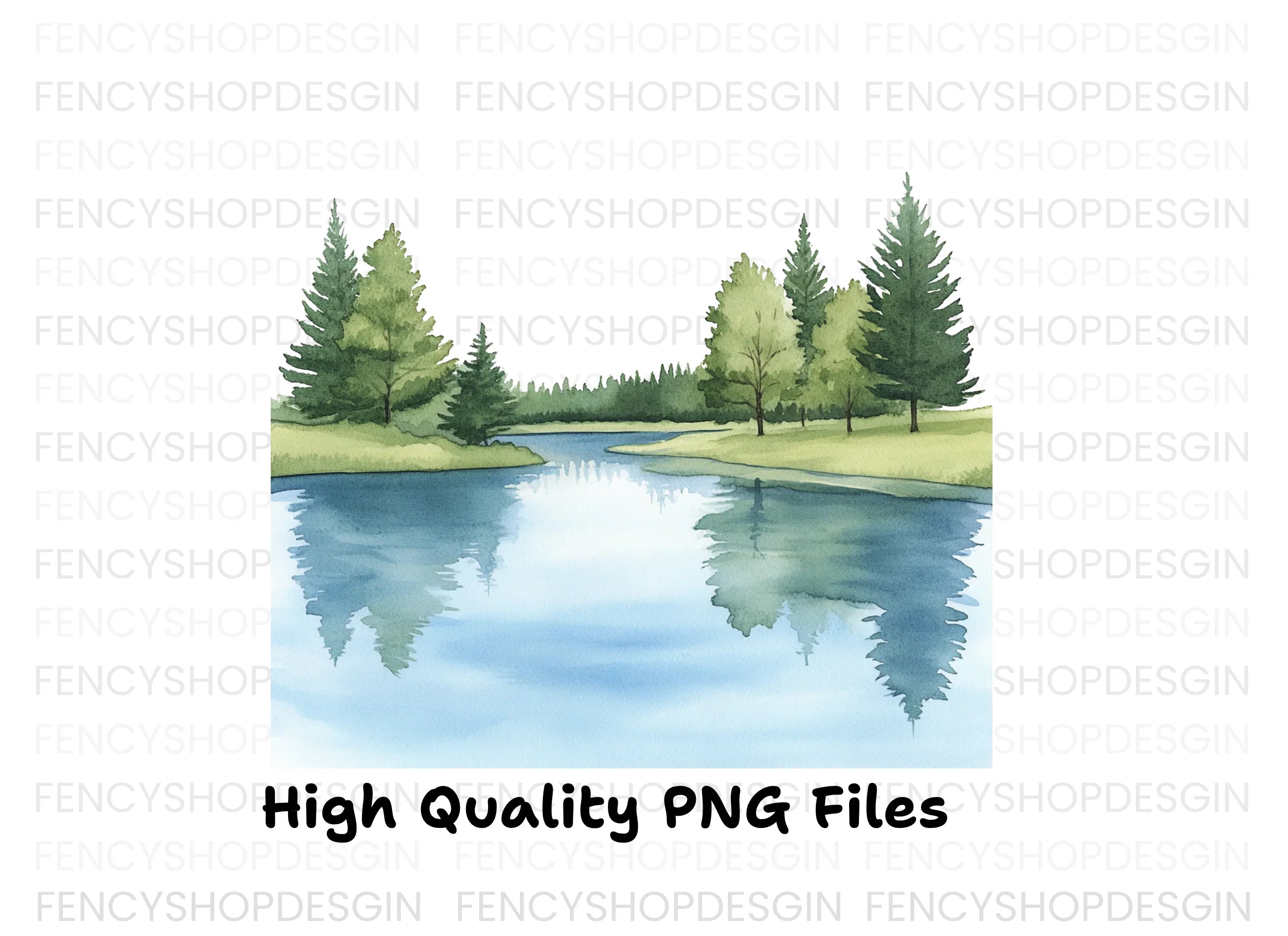 Tranquil Forest River Clipart Bundle