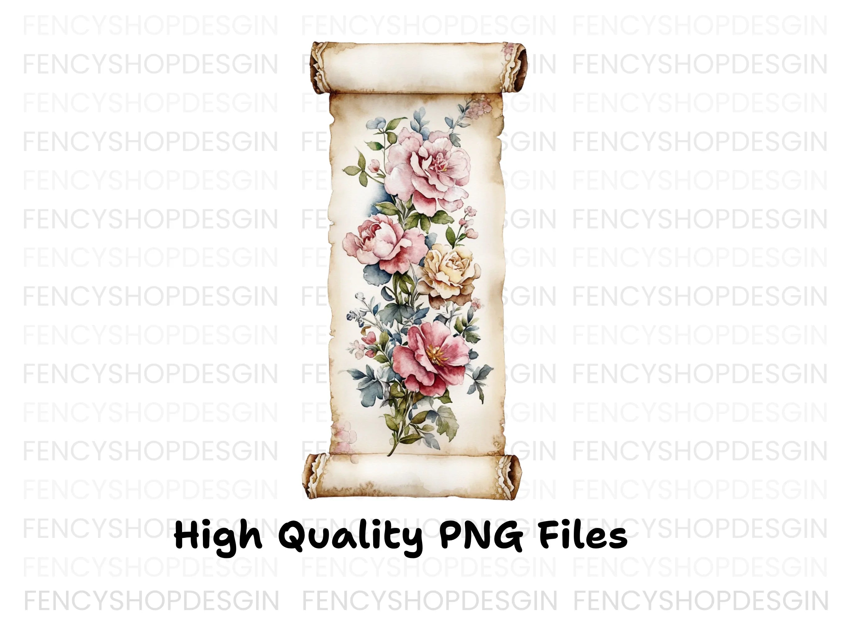 Vintage Floral Scroll Clipart Bundle