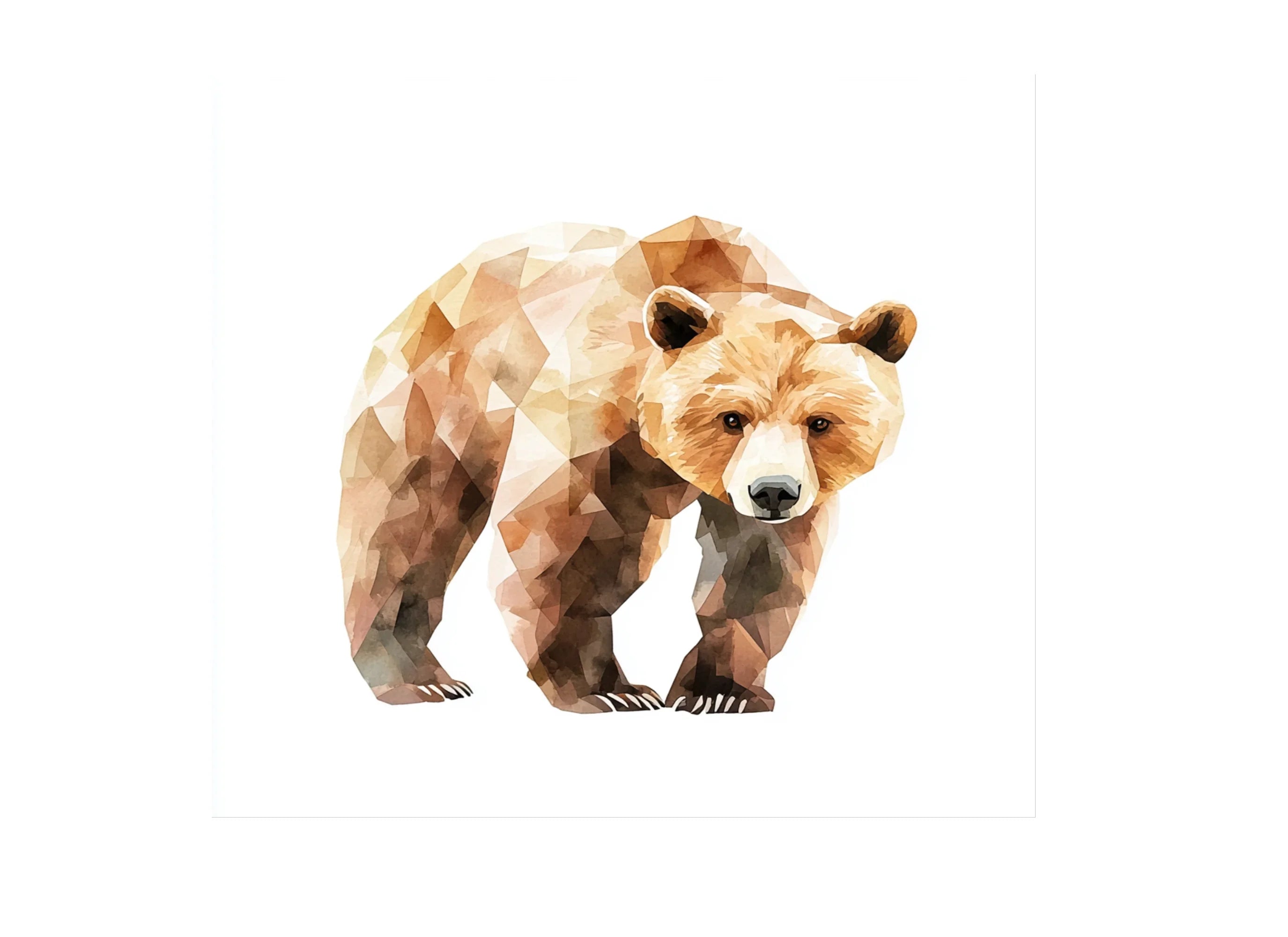Brown Geometric Bear Duo Clipart Bundle