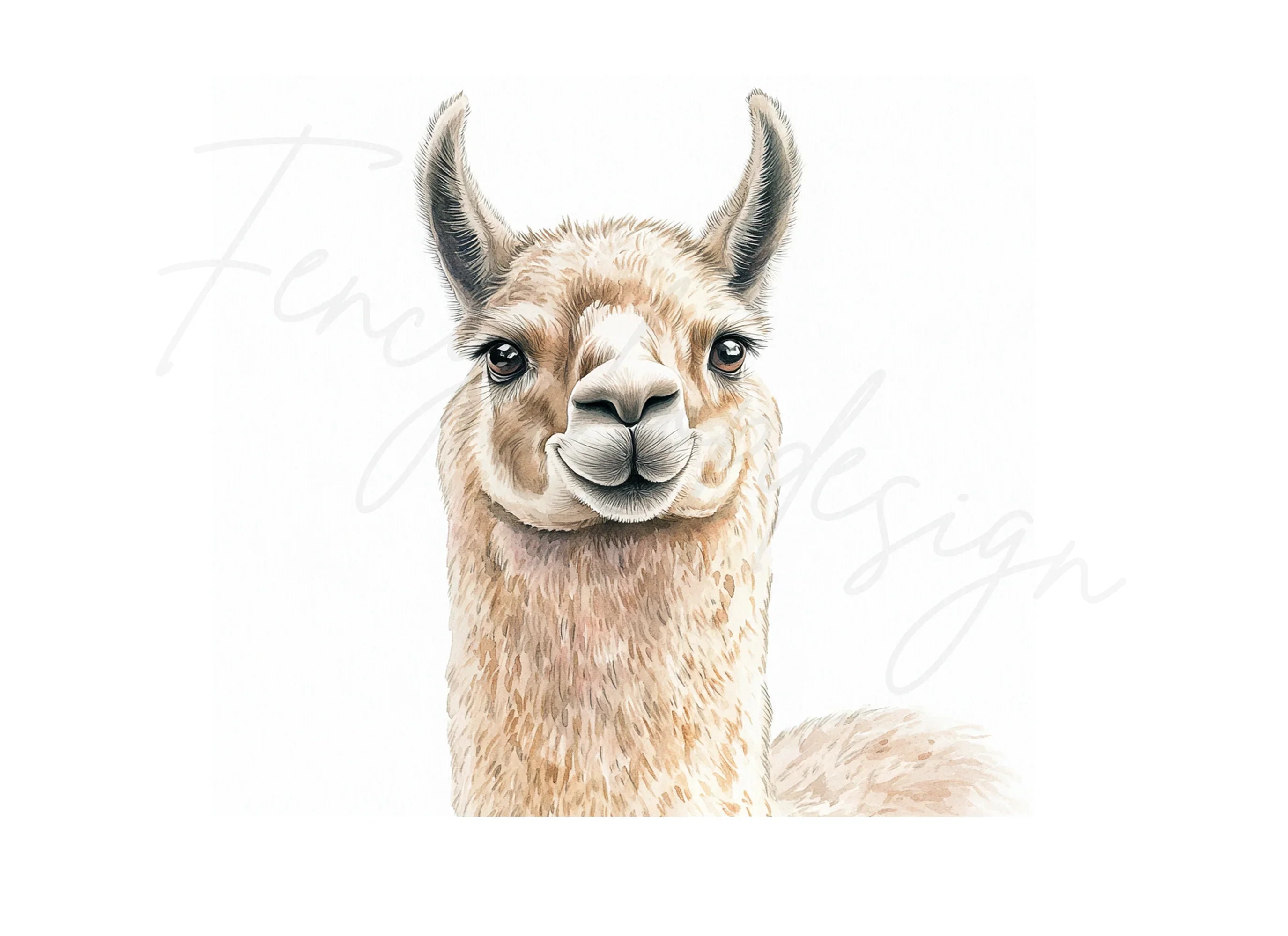 Cute Llama Faces Clipart Bundle
