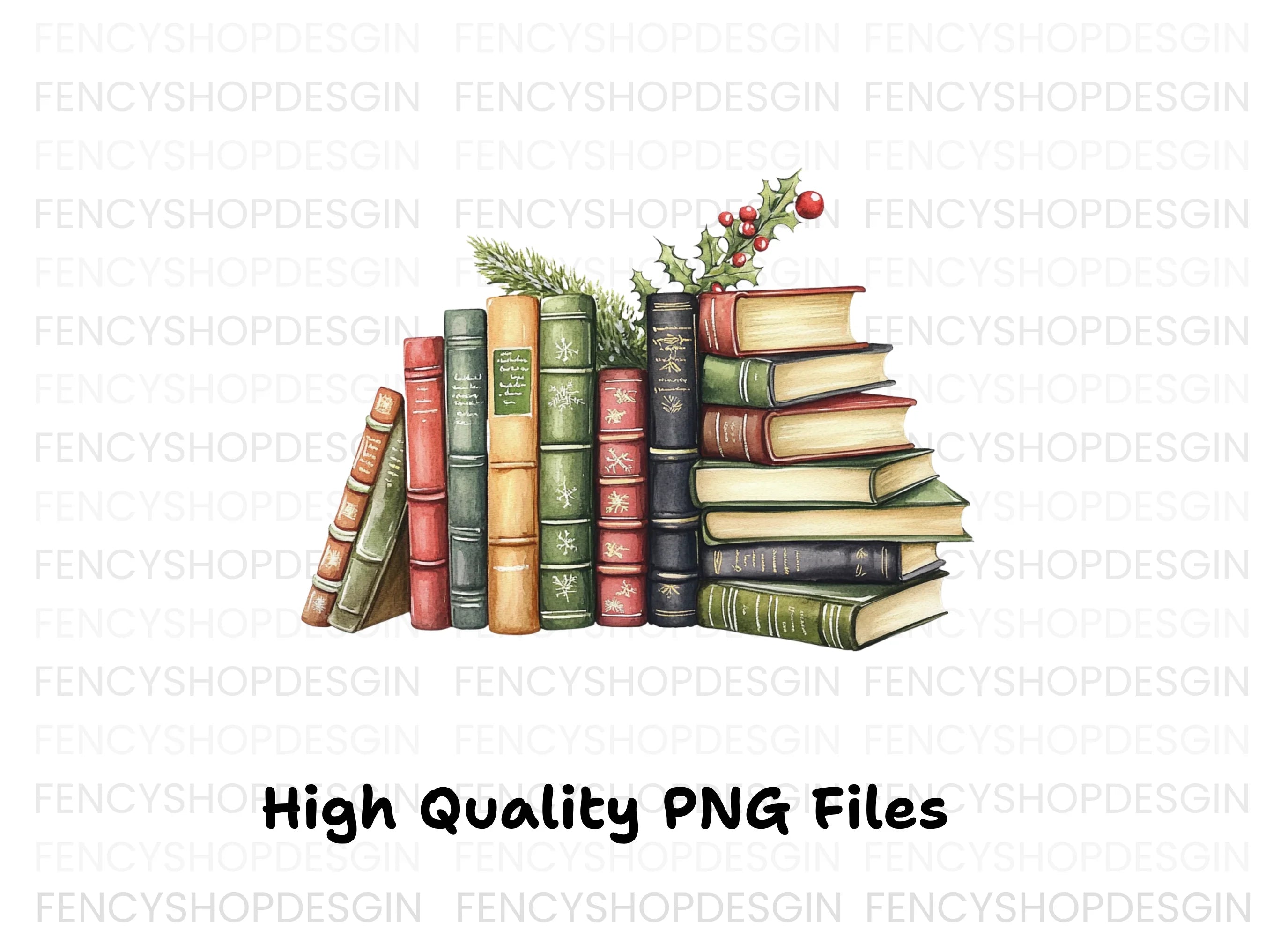 Festive Christmas Book Clipart Bundle
