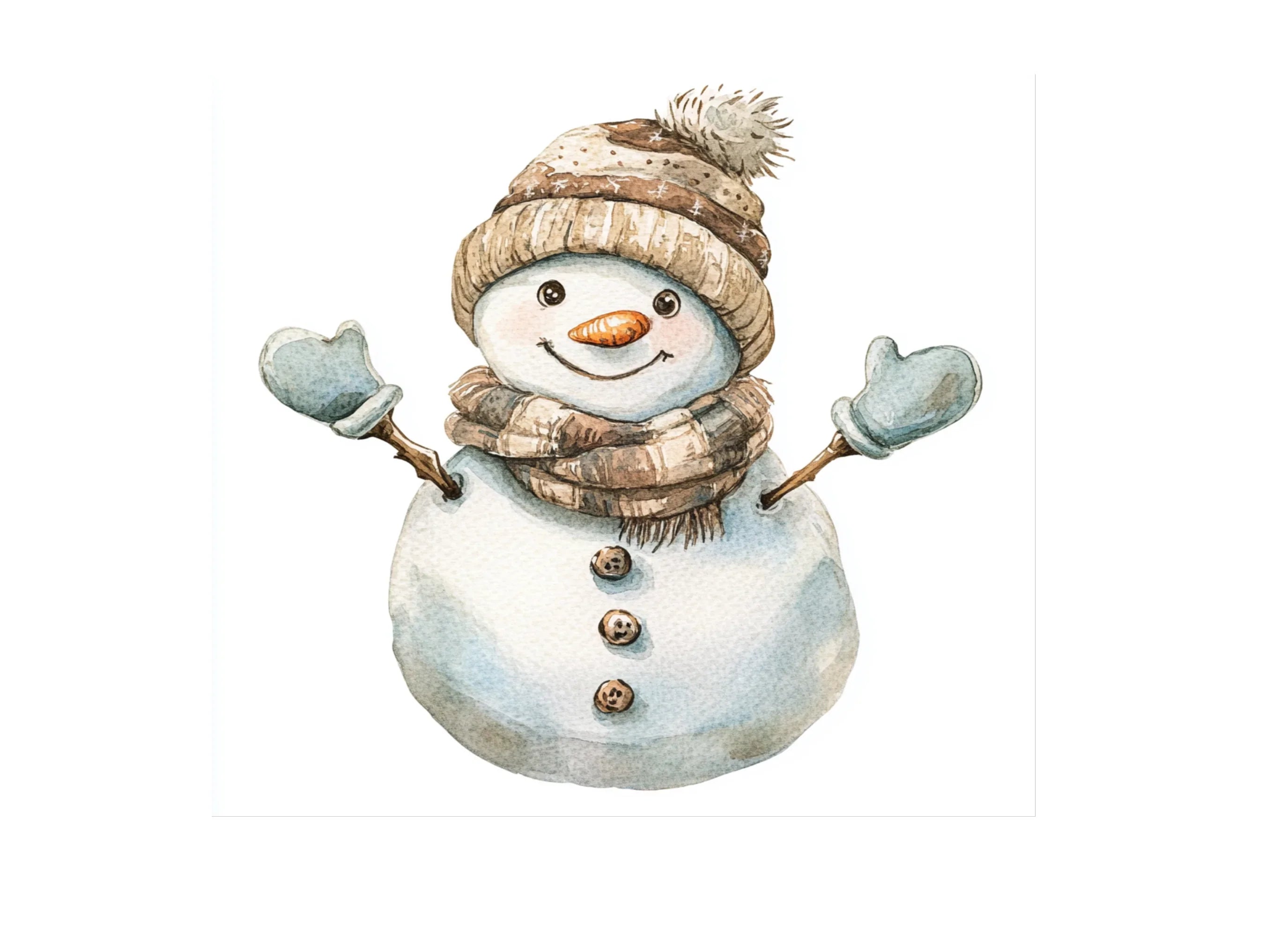 Warm Toned Snowman Clipart Bundle