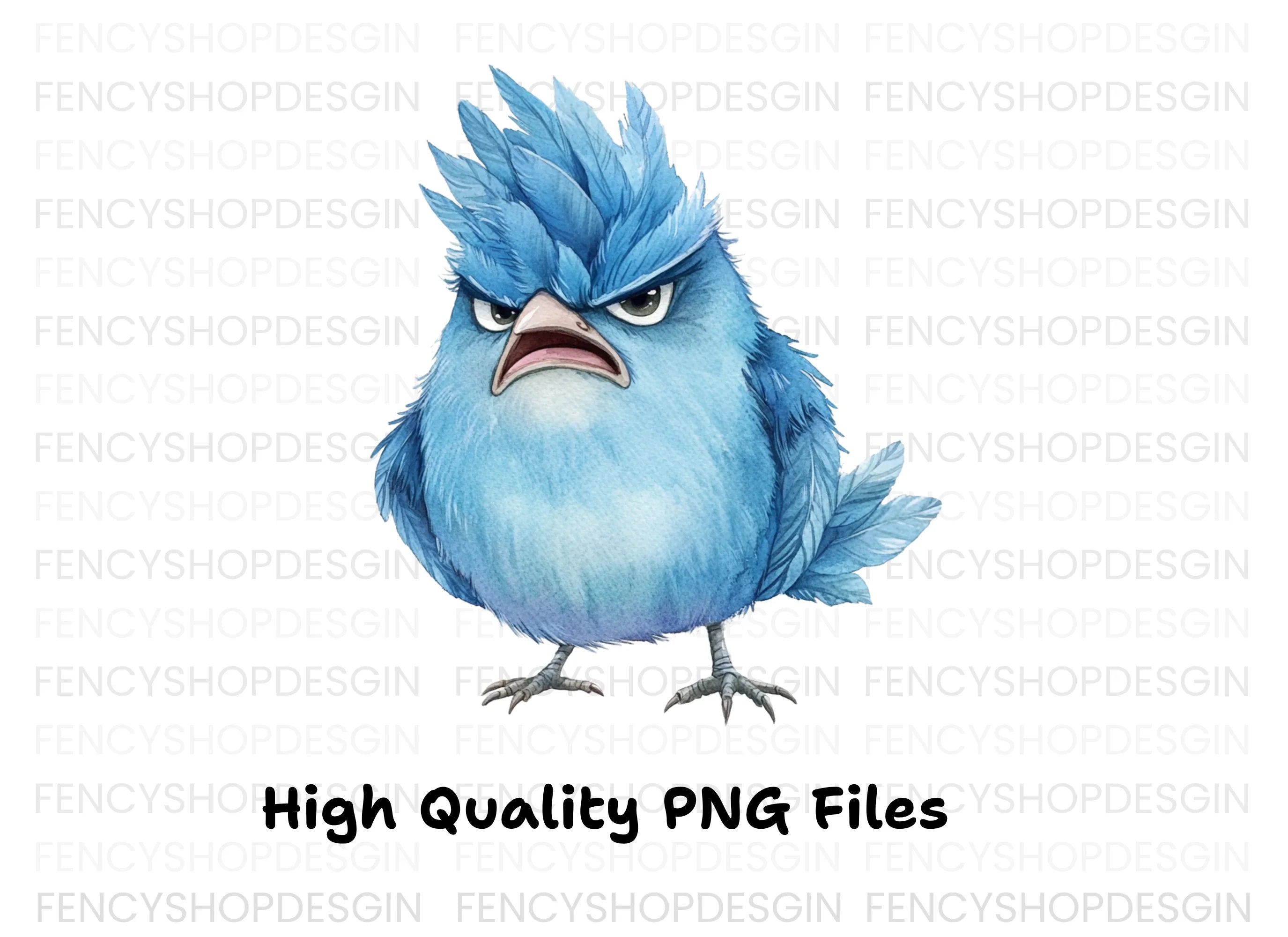 Furious Blue Bird Clipart Bundle