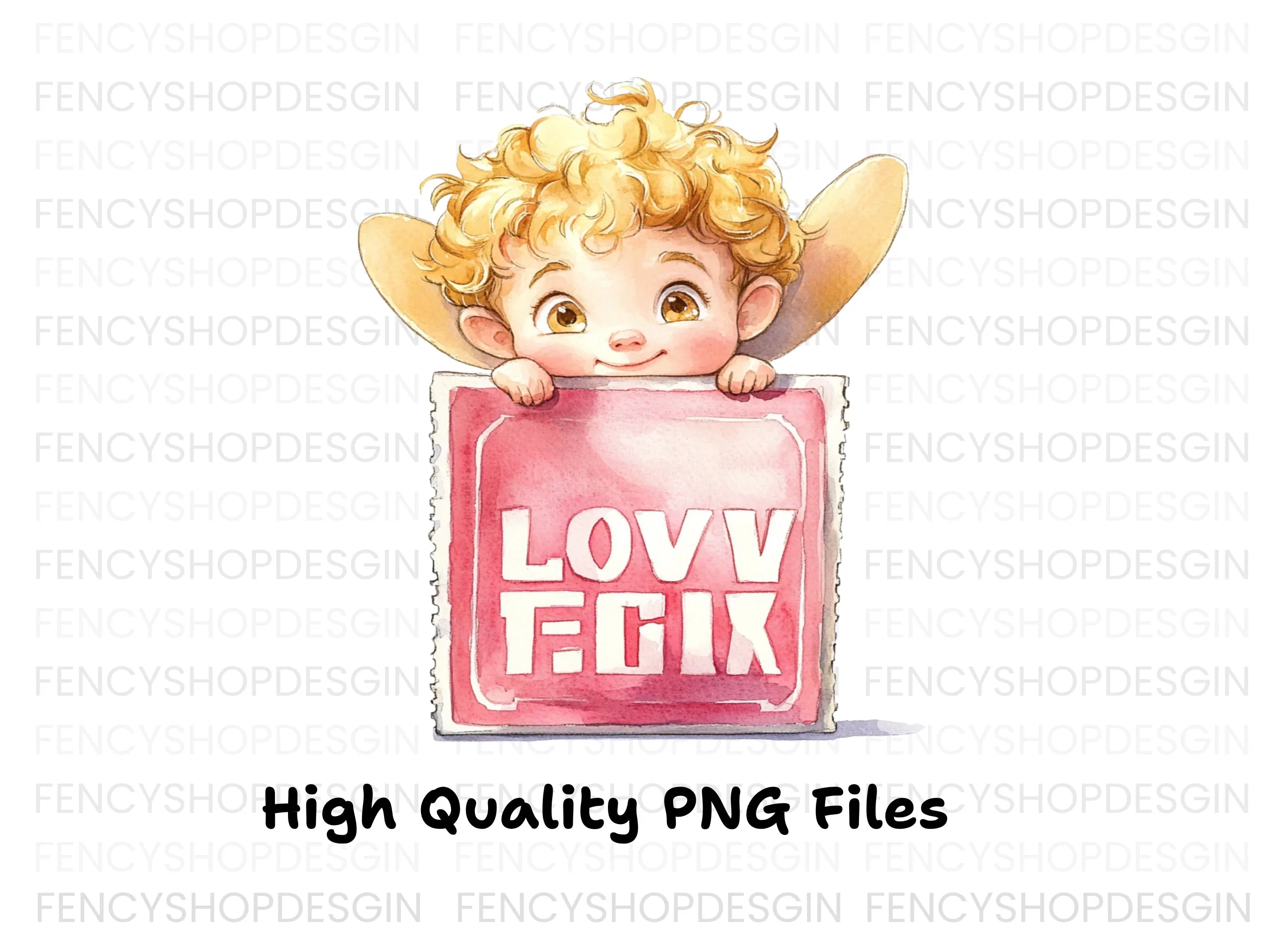 Cute Cupid Angels Love Signs Clipart Bundle