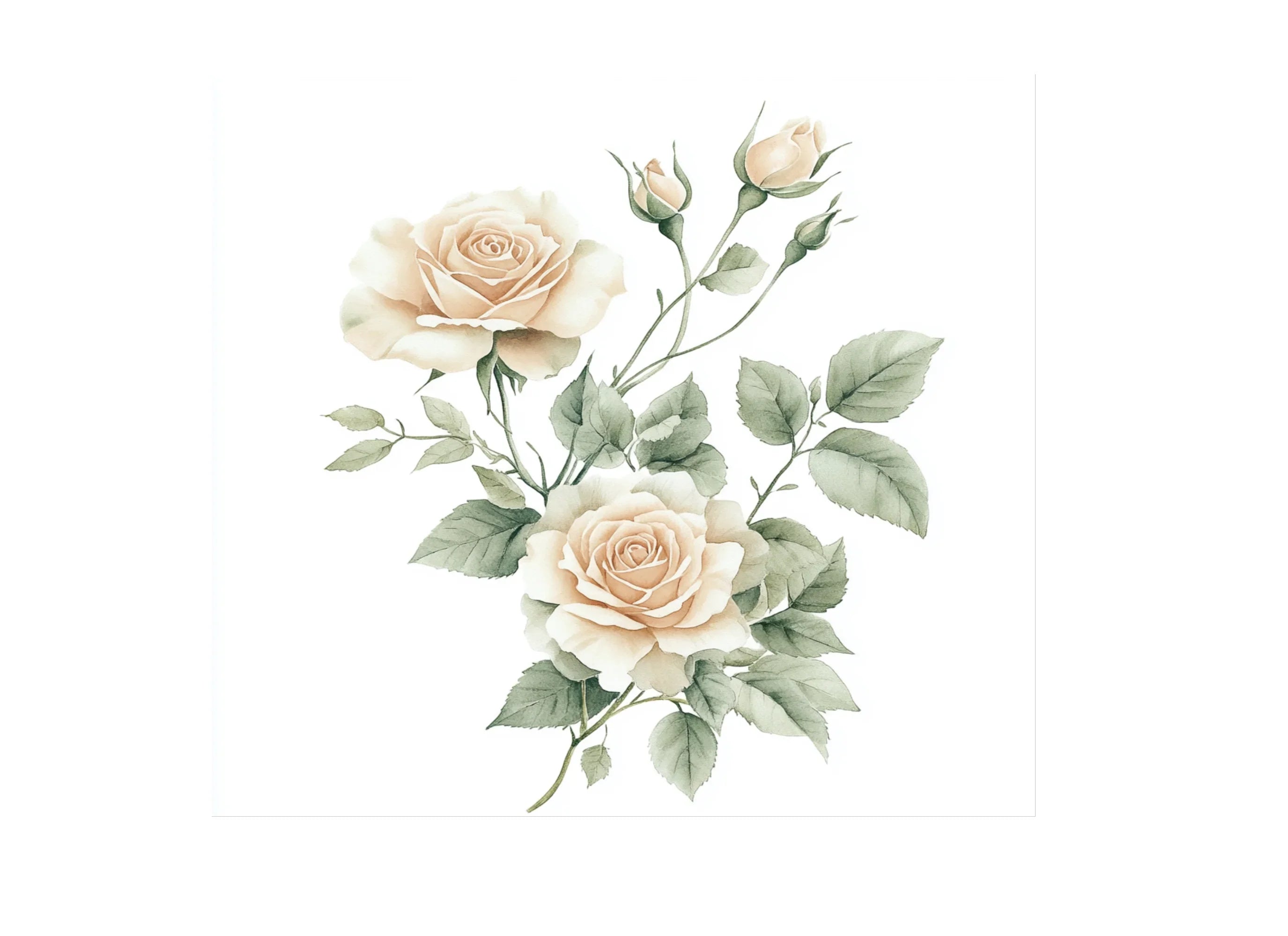 Elegant White Rose Clipart Bundle