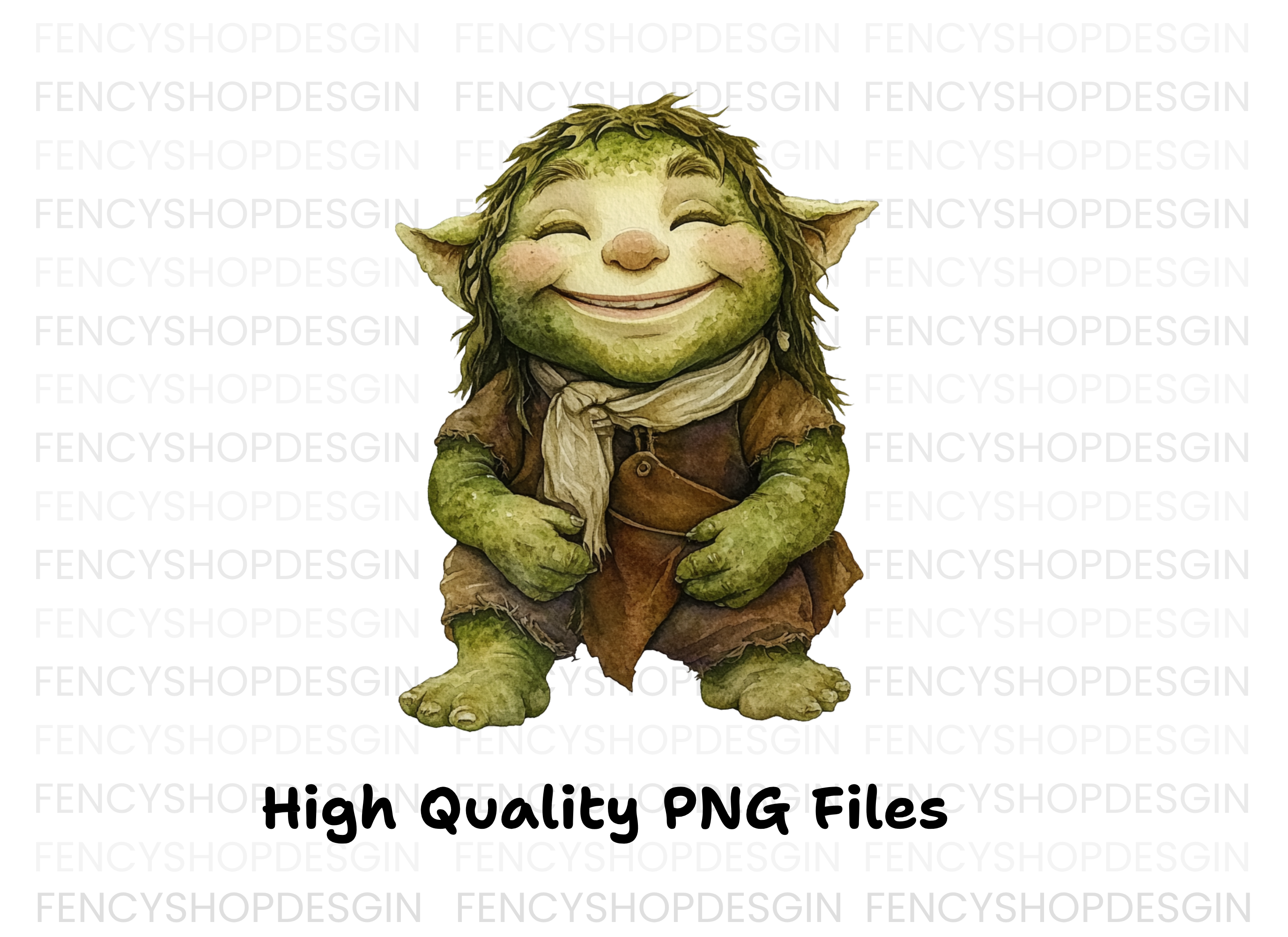 Happy Green Troll Clipart Bundle
