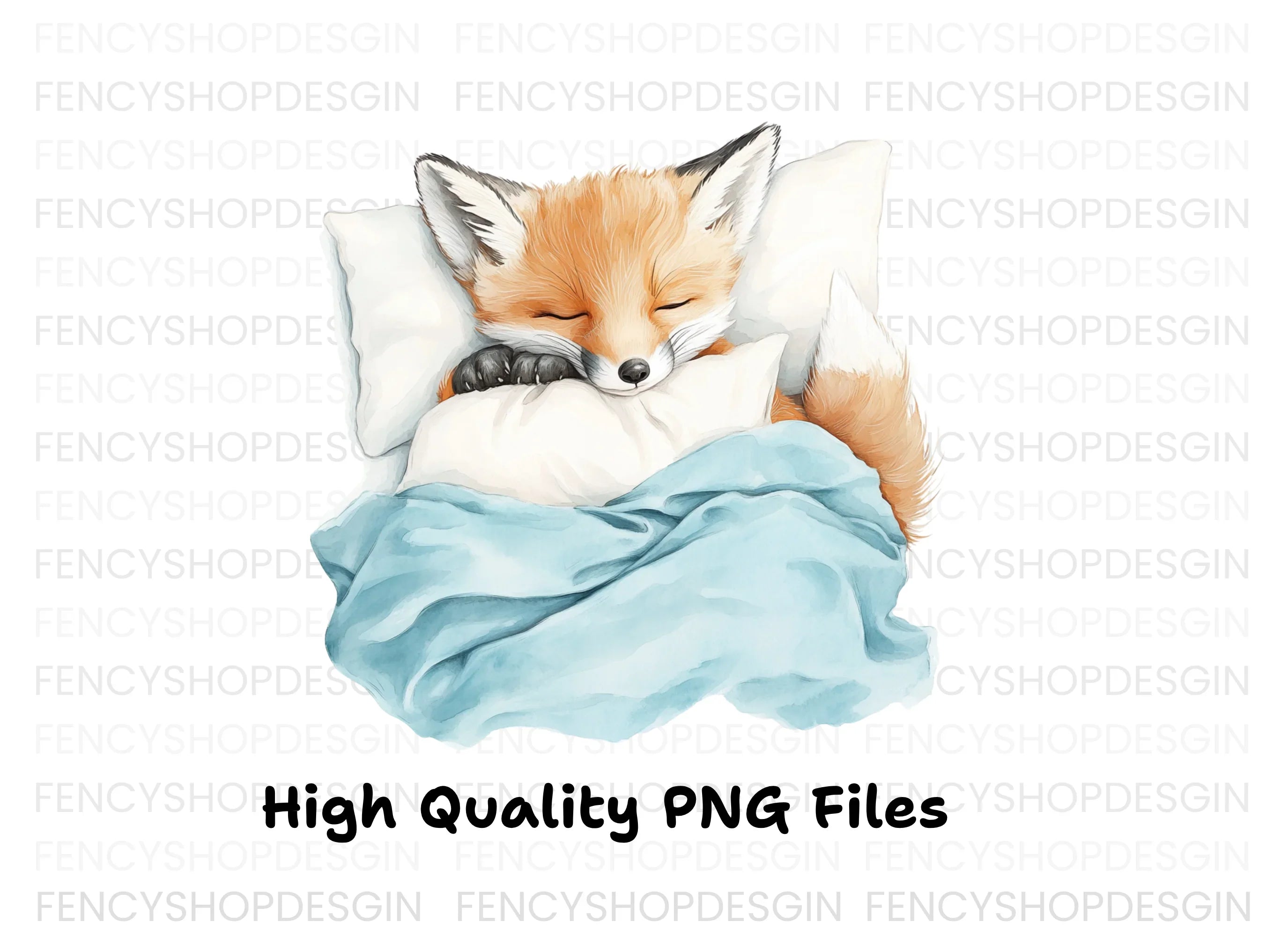 Sleeping Fox Baby Animals Clipart Bundle