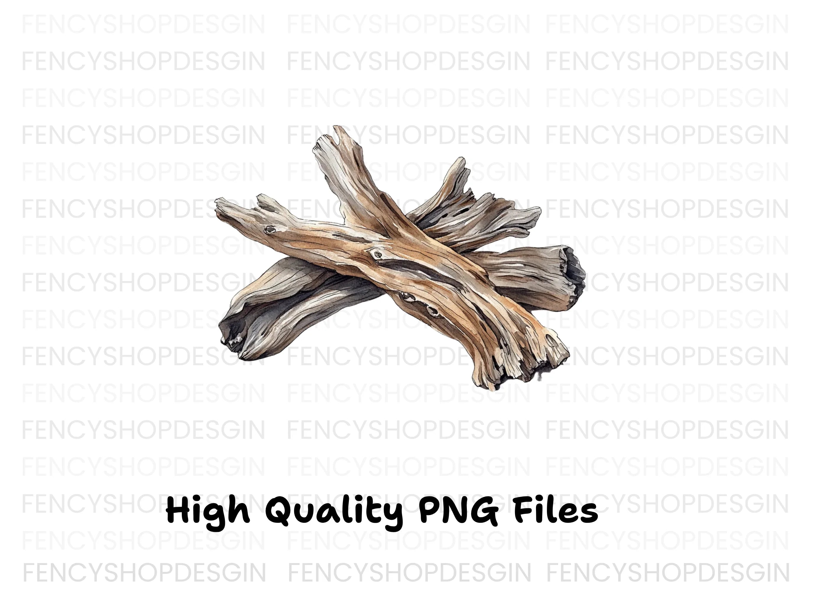 Rustic Driftwood Clipart Bundle