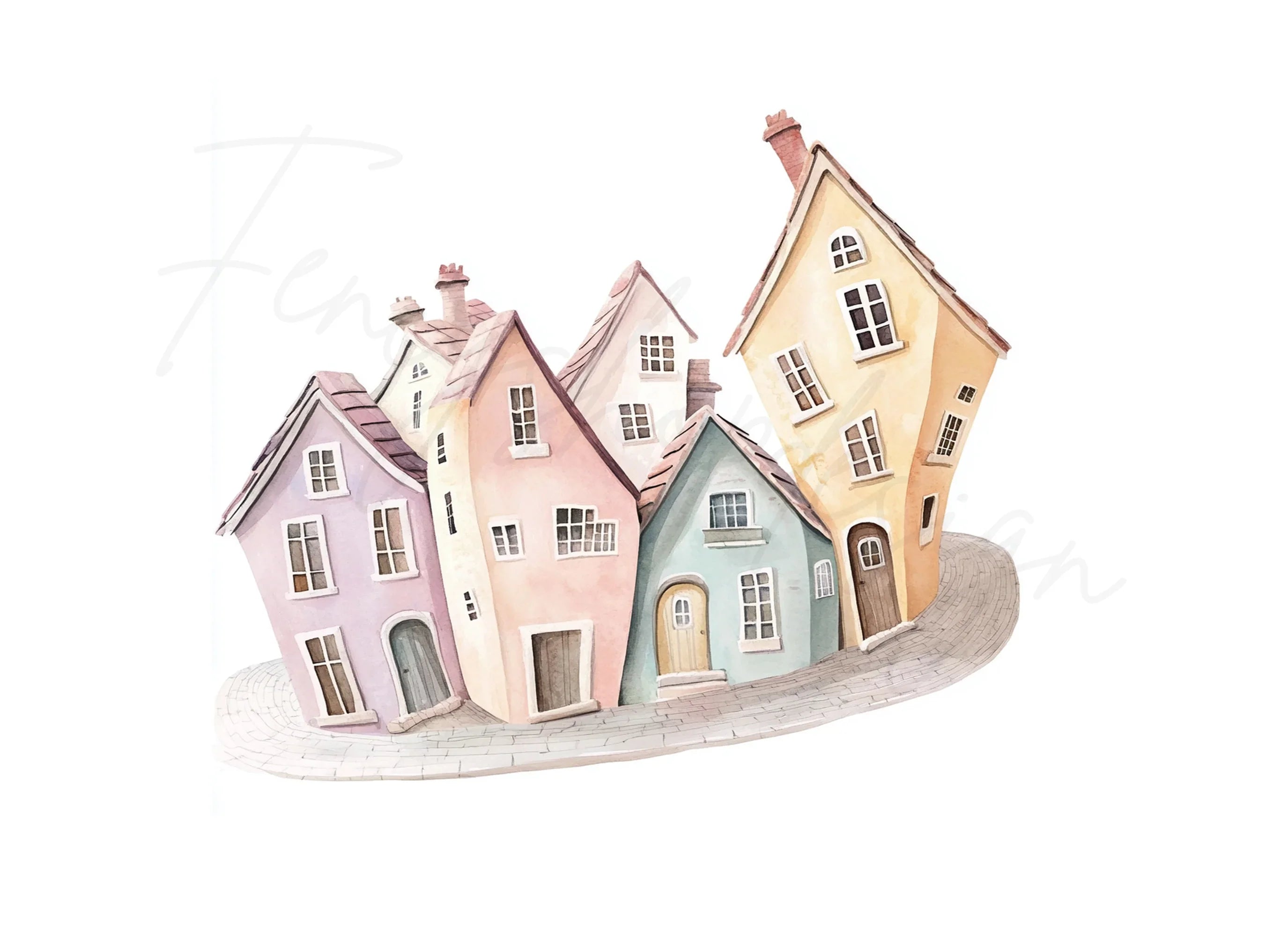 Charming Whimsical Houses Clipart Bundle
