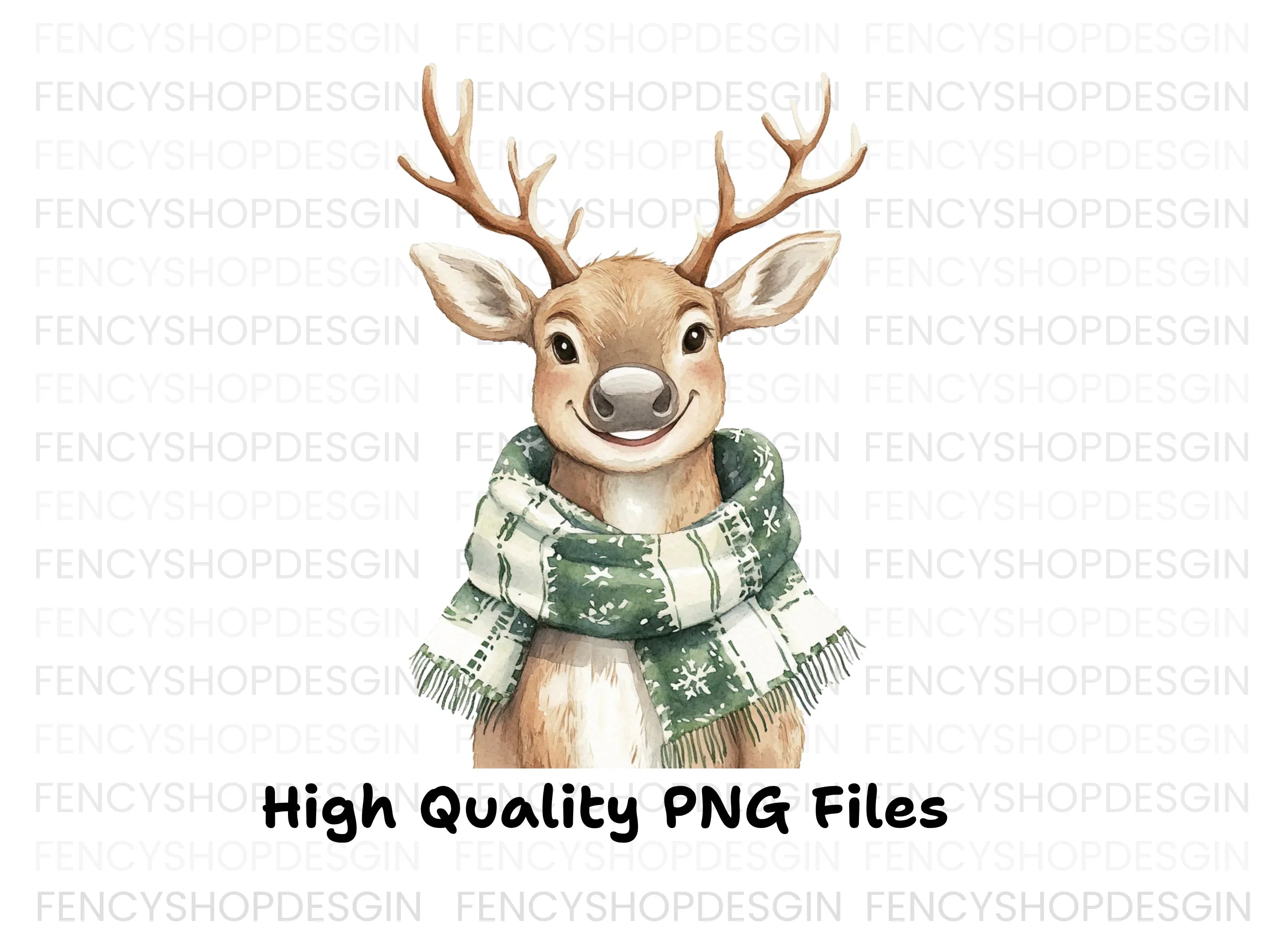 Cute Winter Reindeer Clipart Bundle