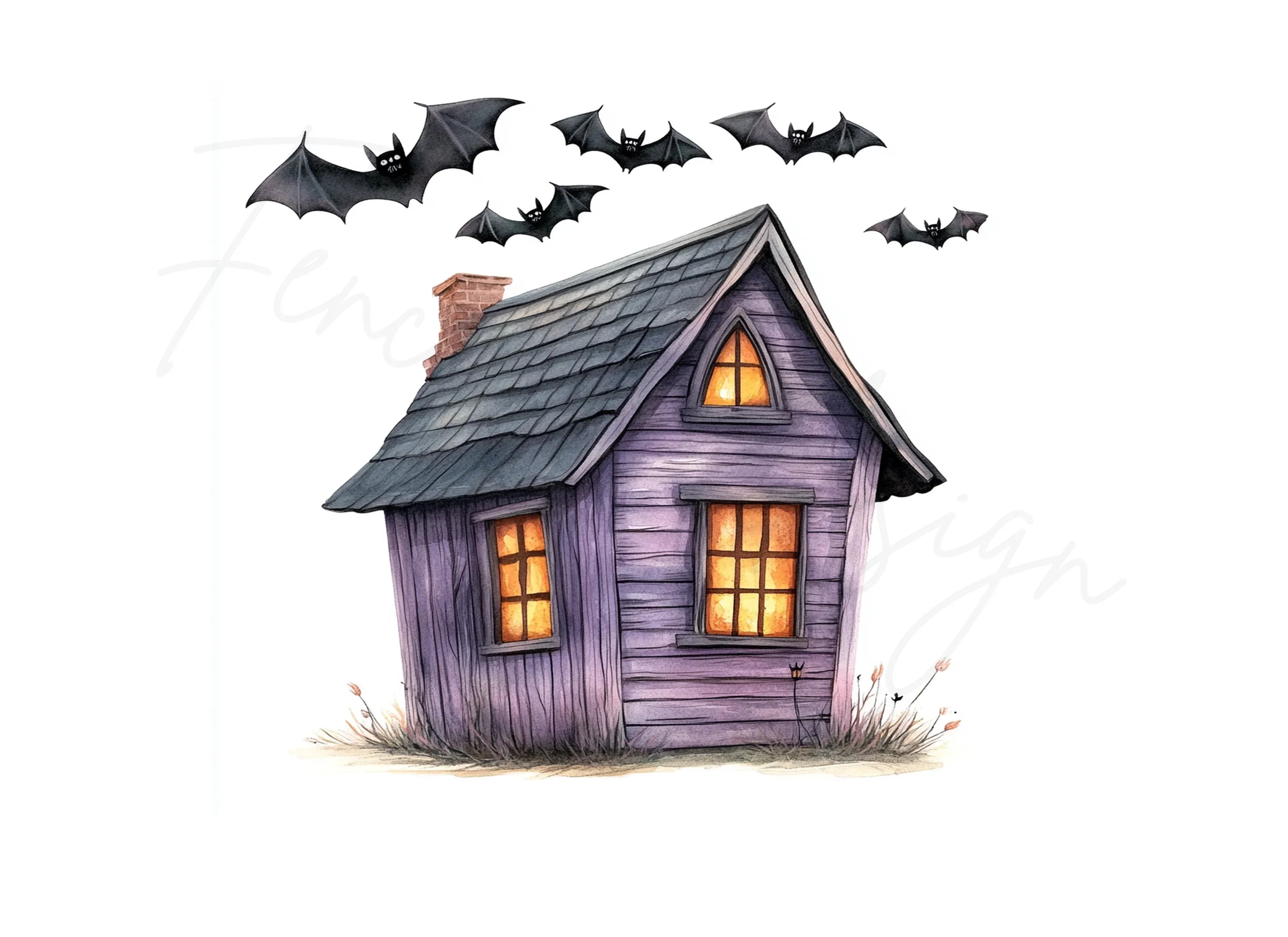 Spooky Haunted House Clipart Bundle
