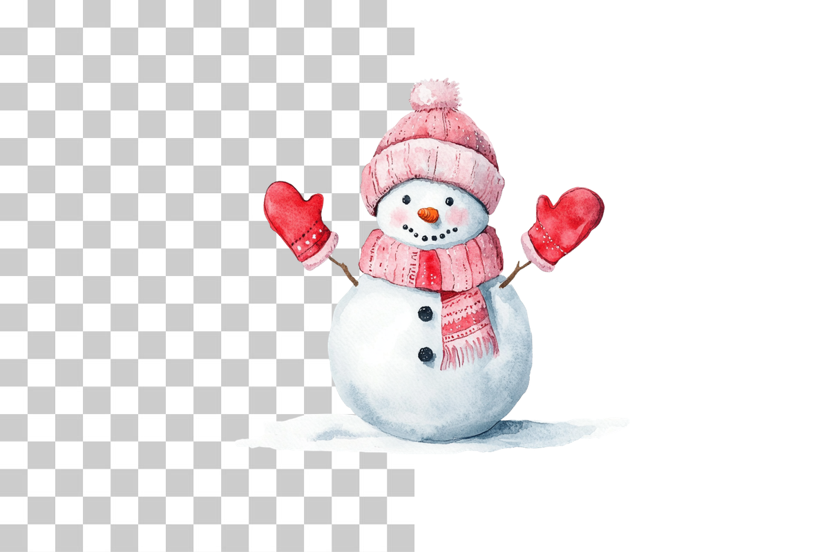 Adorable Christmas Snowman Clipart Bundle