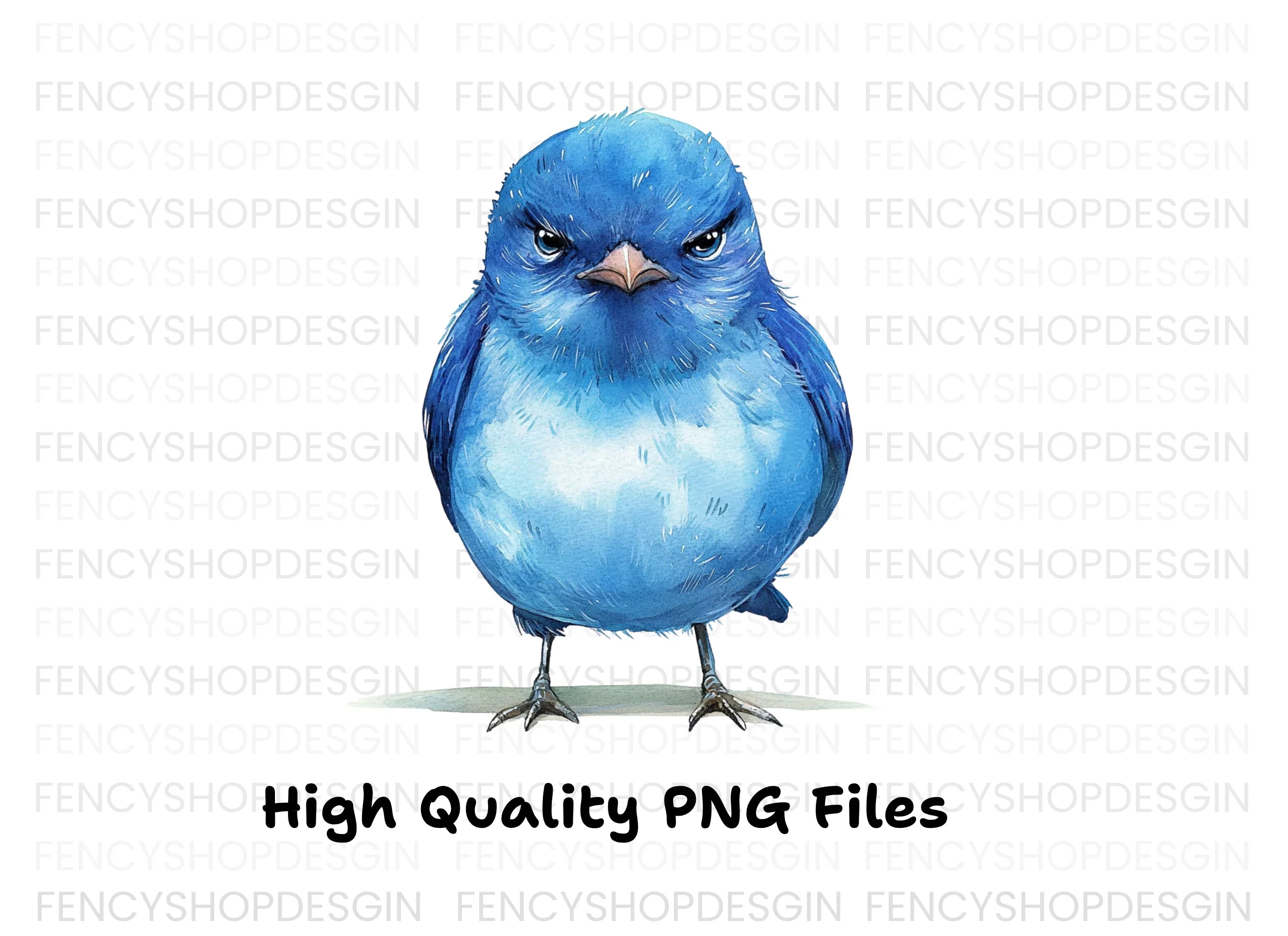Angry Blue Bird Clipart Bundle