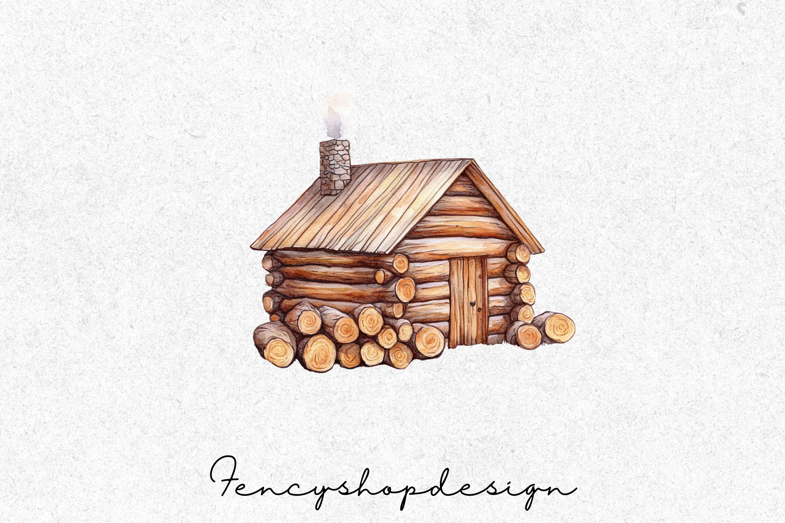 Rustic Log Cabin Clipart Bundle
