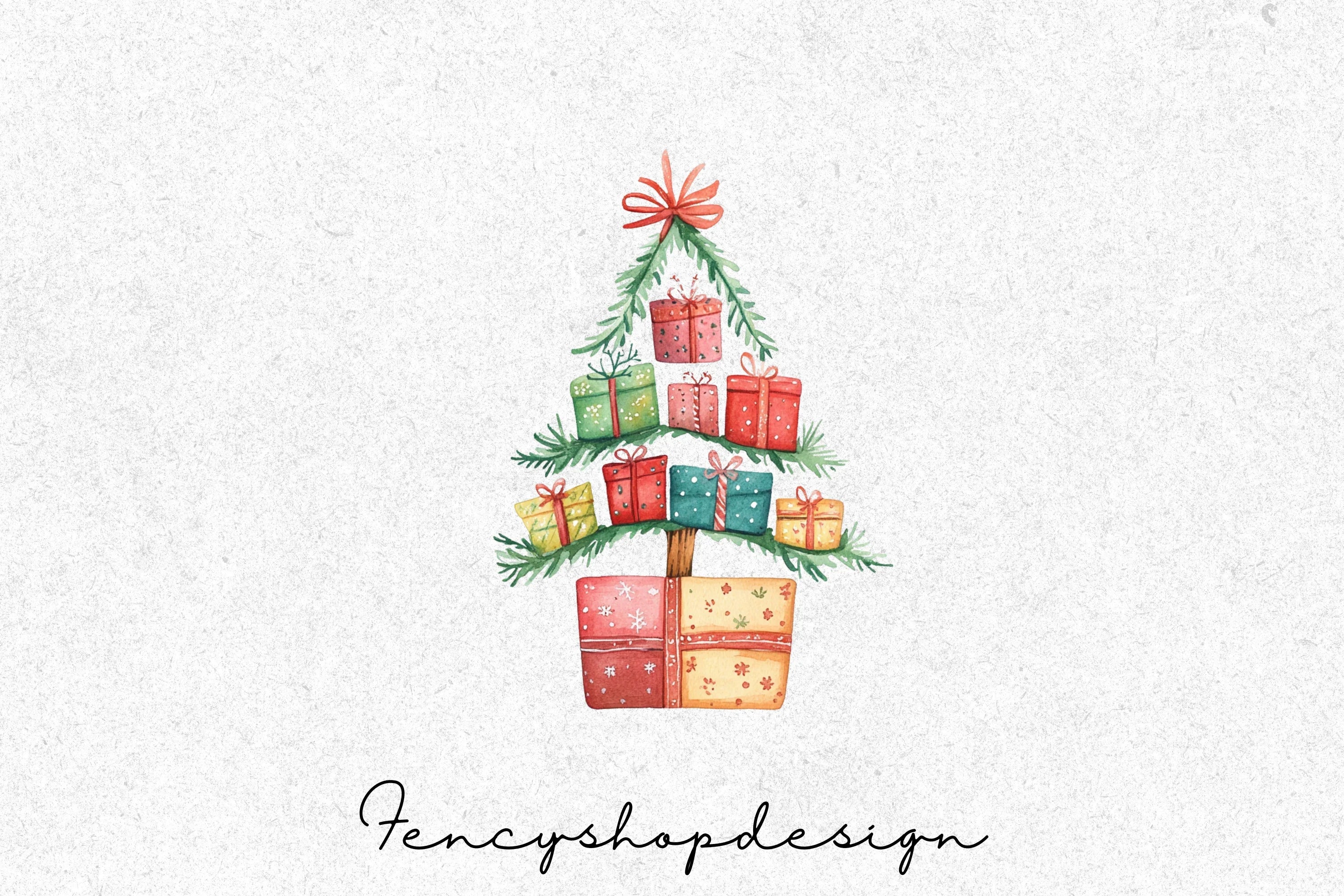Christmas Gift Stacks Clipart Bundle