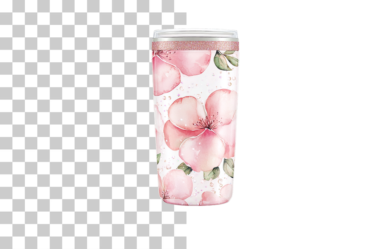 Floral Glitter Tumbler Wrap Designs Bundle