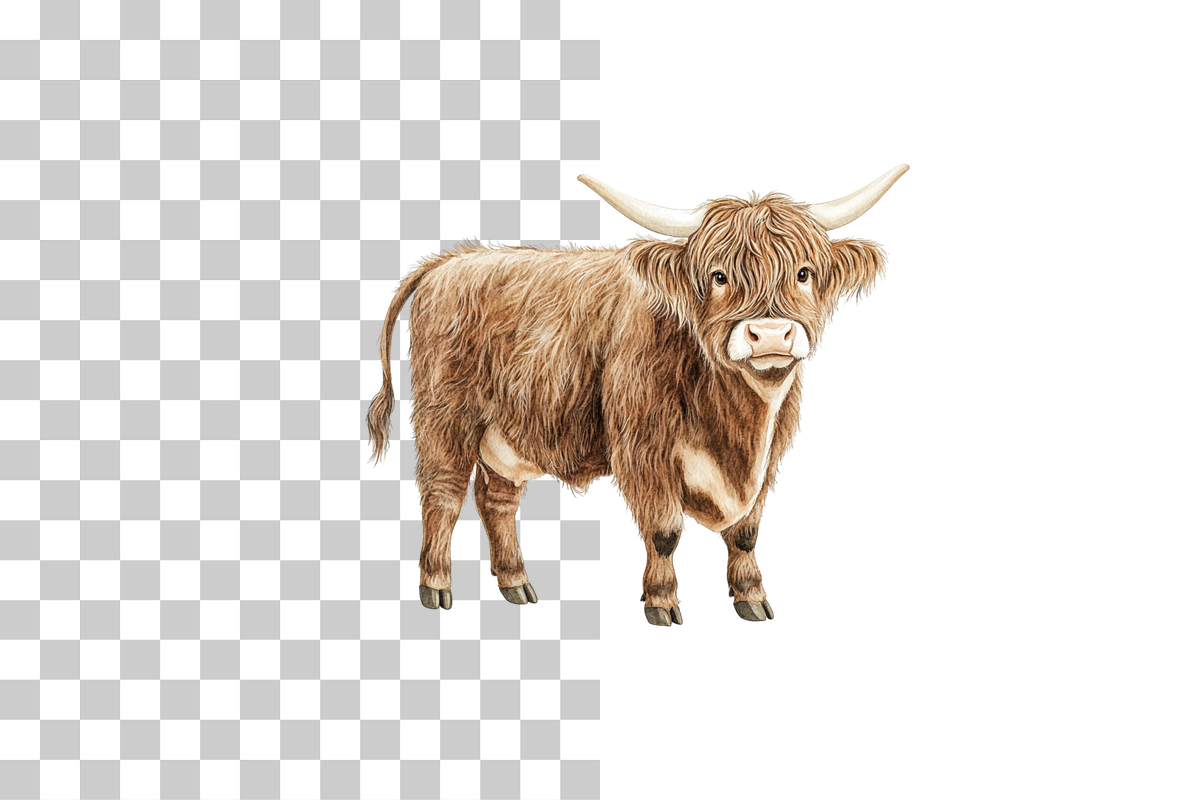 Highland Cow Farm Animal Clipart Bundle