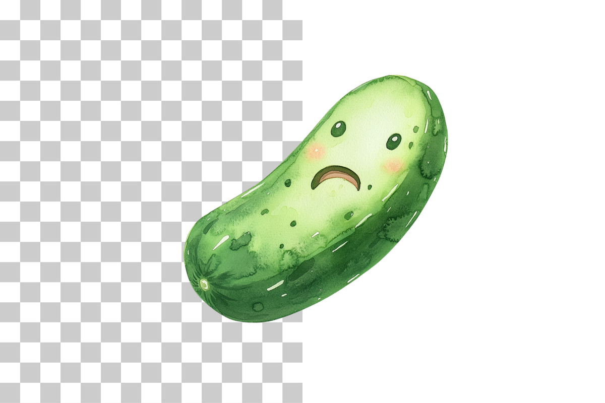 Grumpy Cucumber Cartoon Clipart Bundle