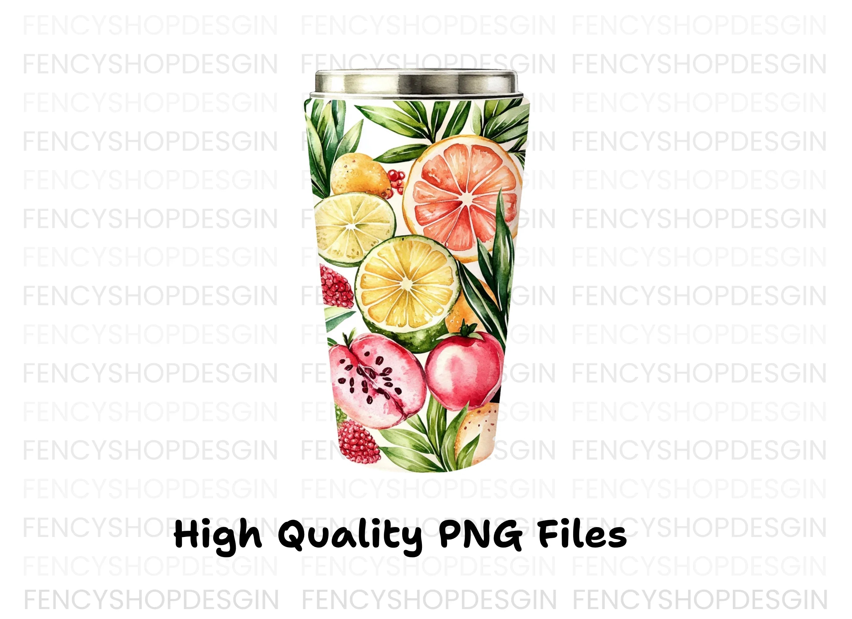 Tropical Fruit Tumbler Clipart Bundle