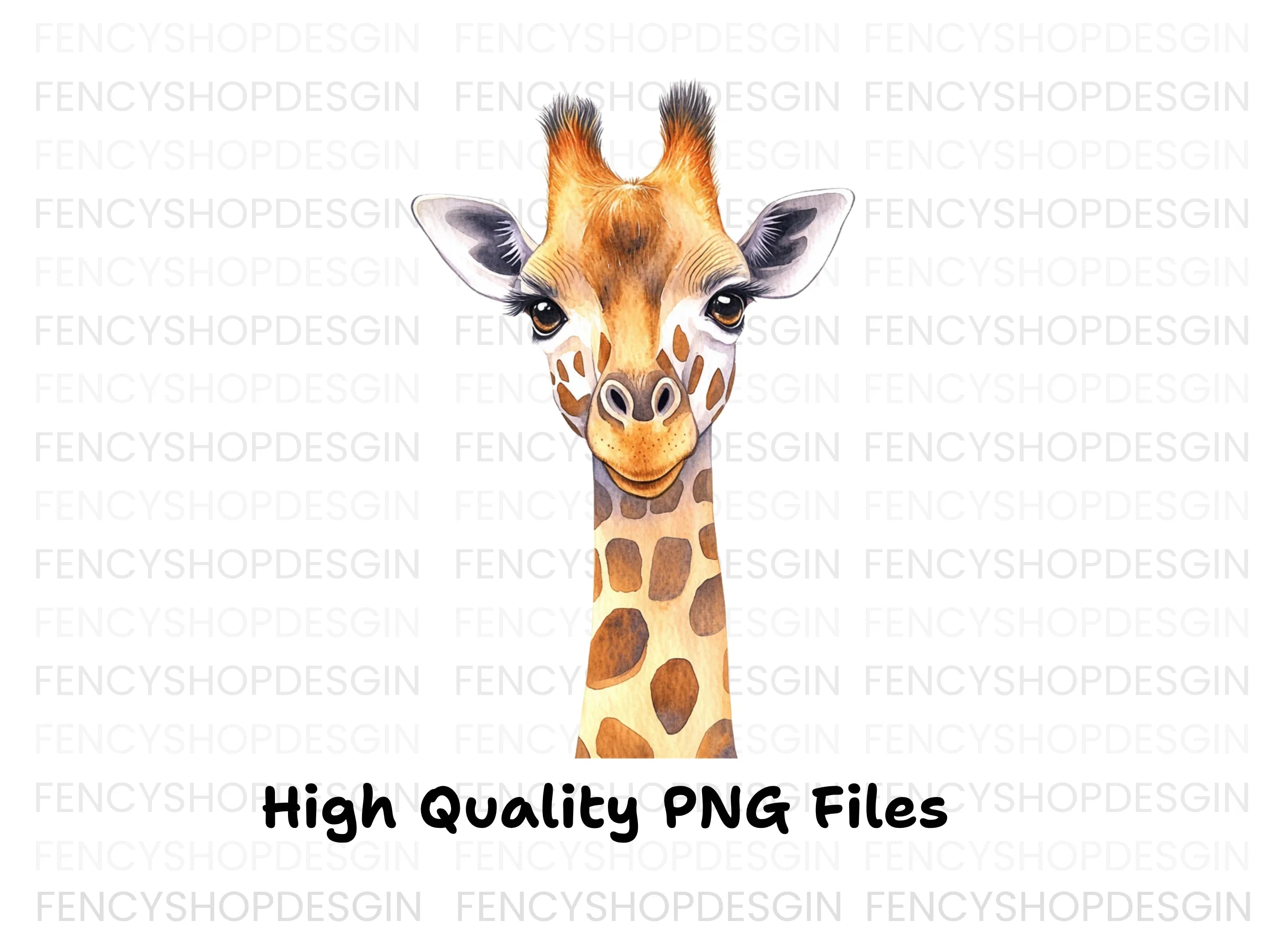 Cute Giraffe Head Clipart Bundle