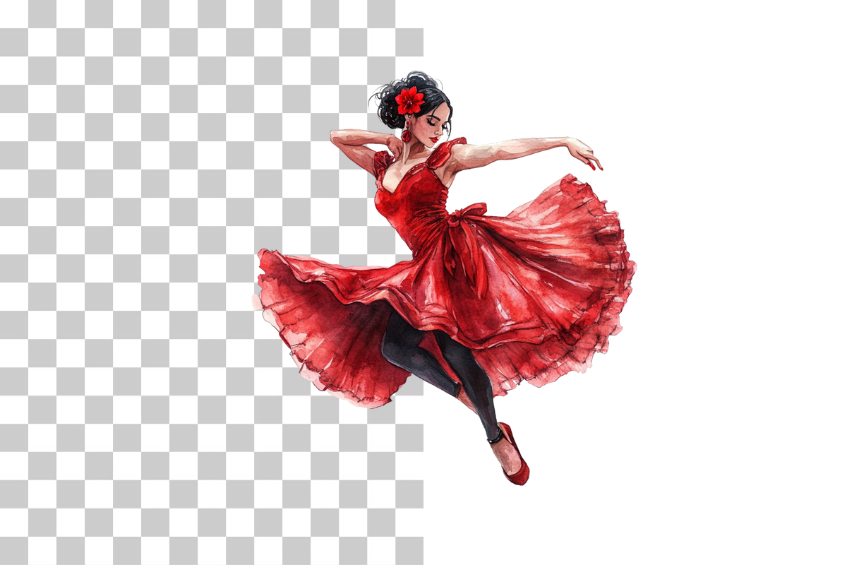 Flamenco Dancer Spanish Woman Clipart Bundle