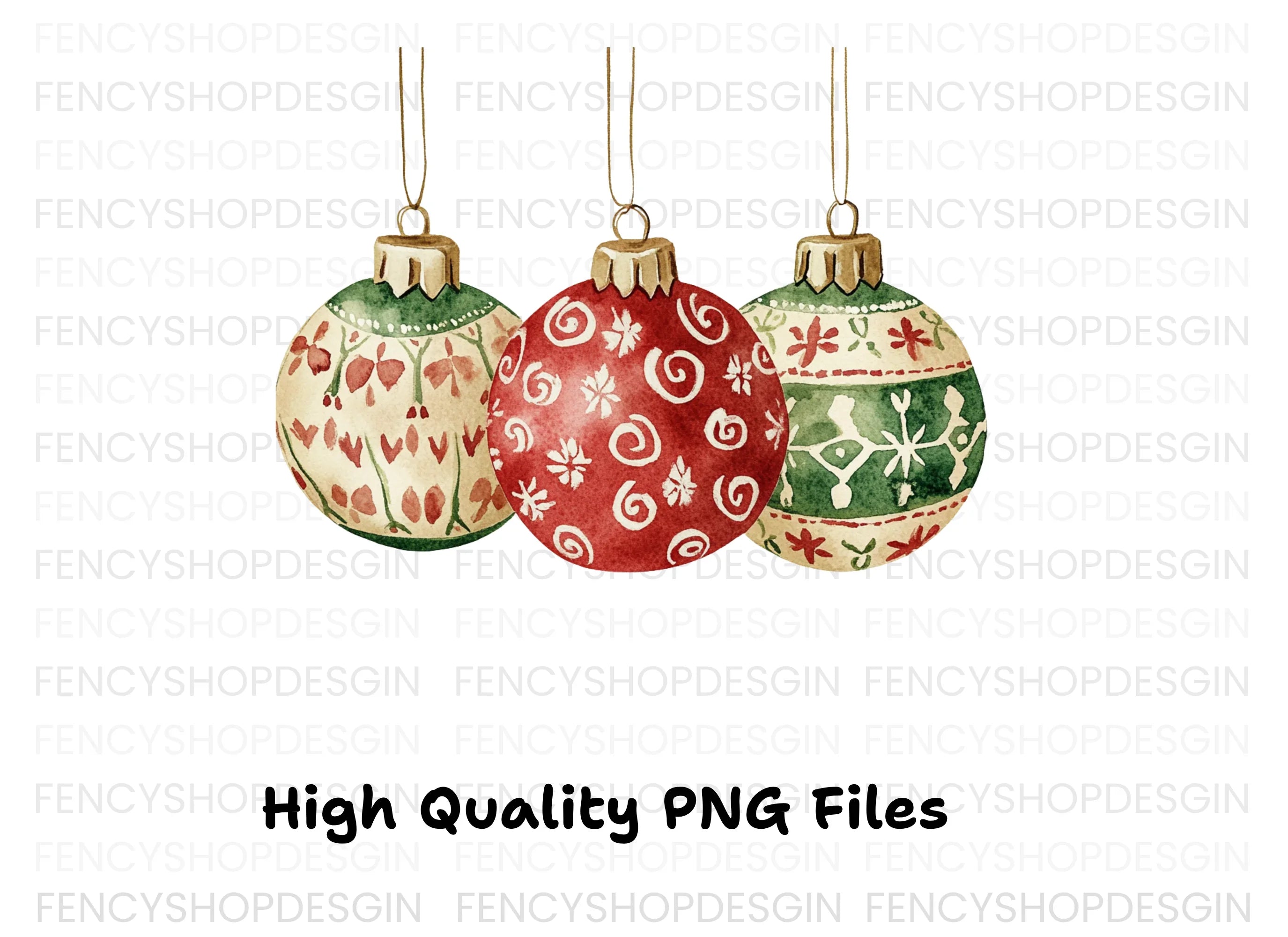 Christmas Ornaments Clipart Bundle