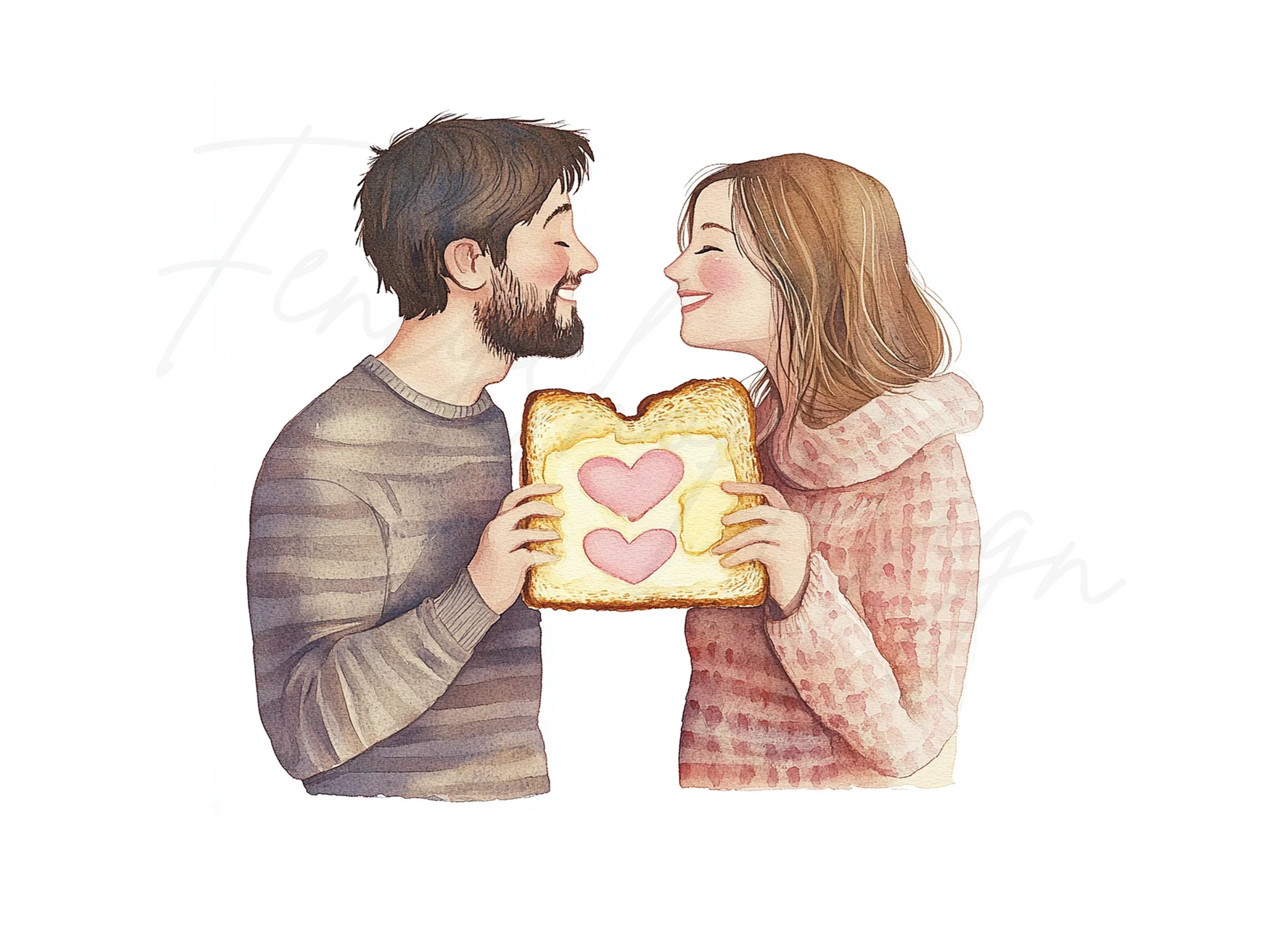Cute Couple Toast Love Clipart Bundle