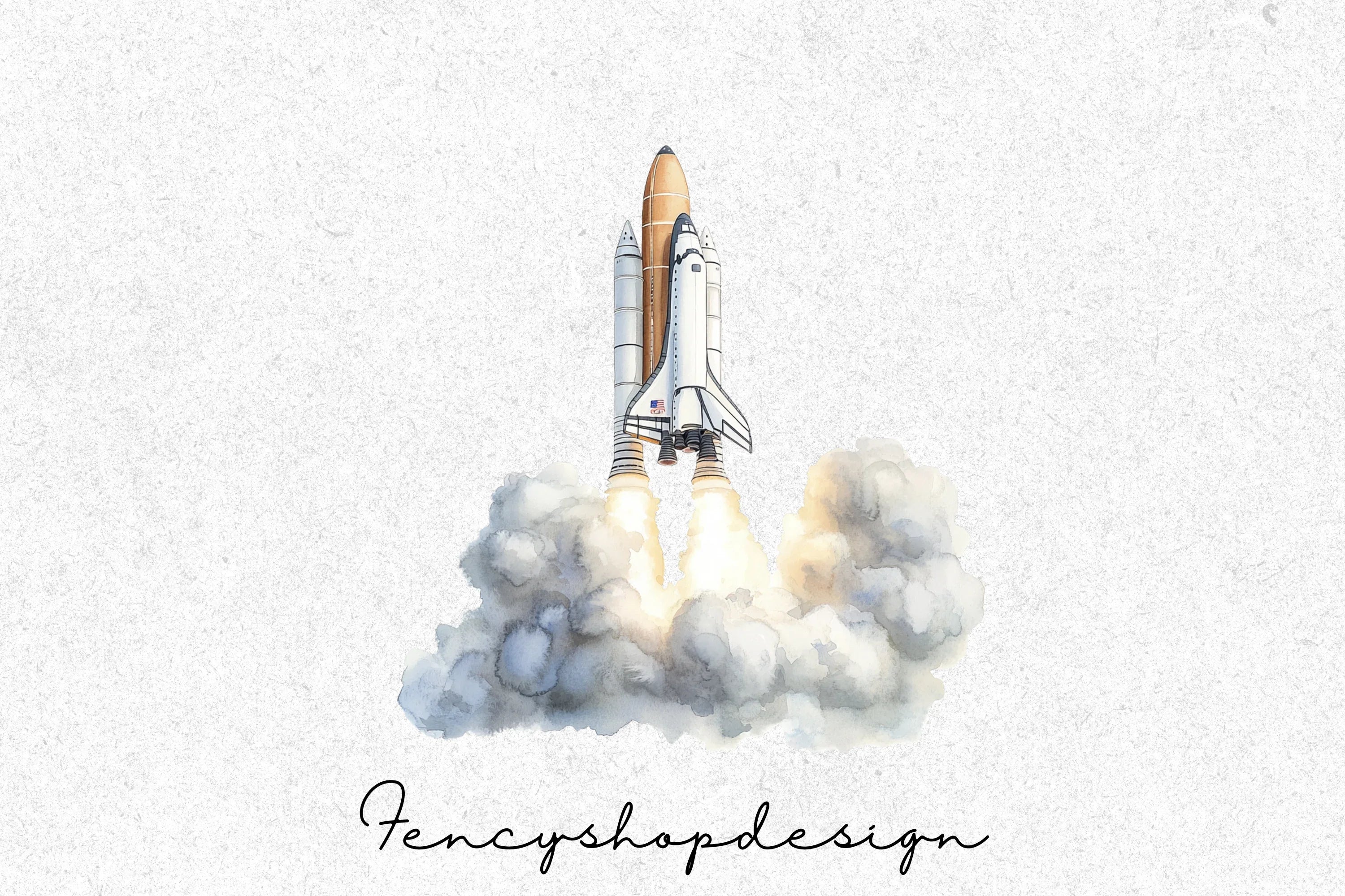 Space Shuttle Launch Clipart Bundle