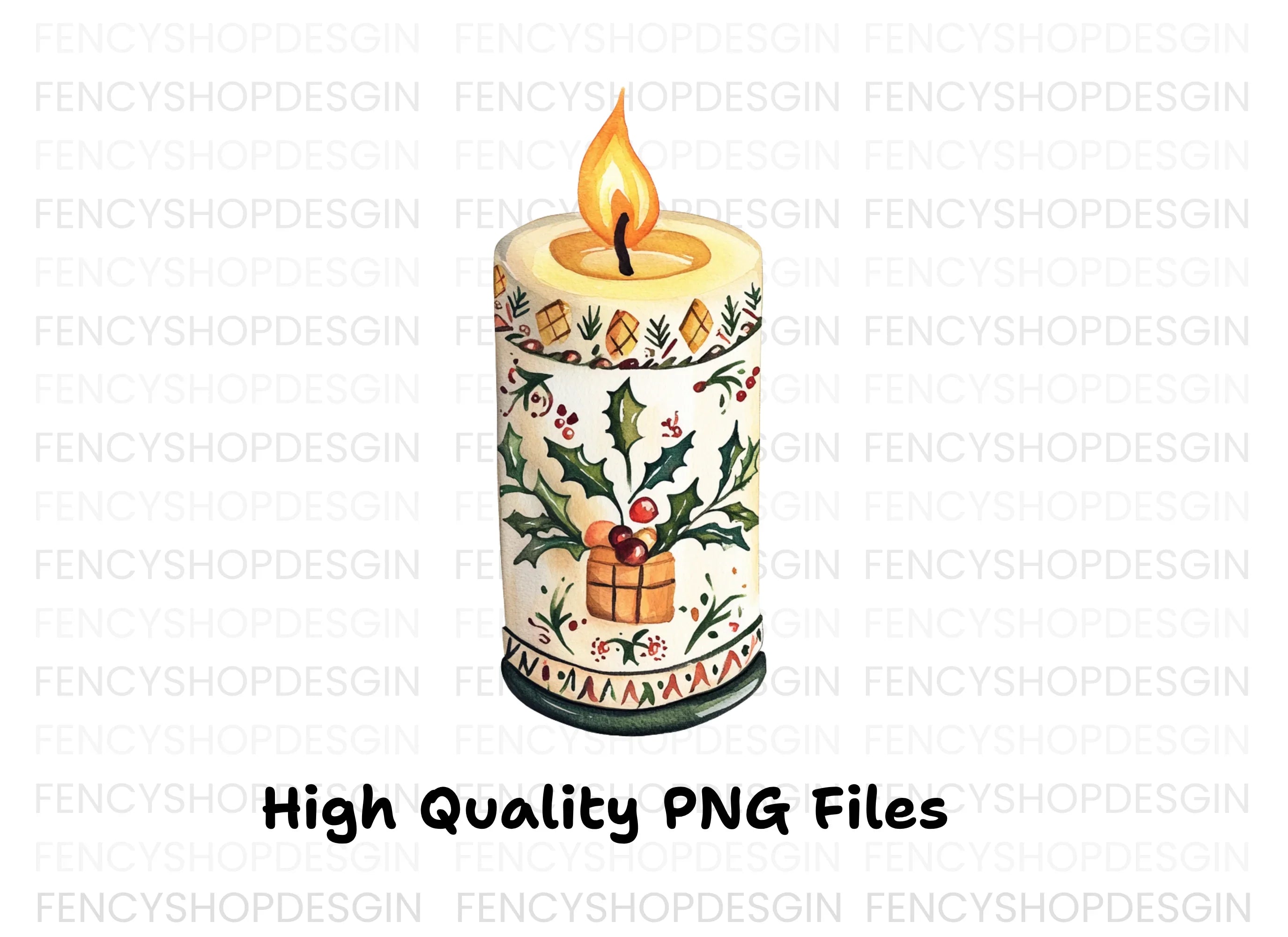 Christmas Candle Clipart Bundle